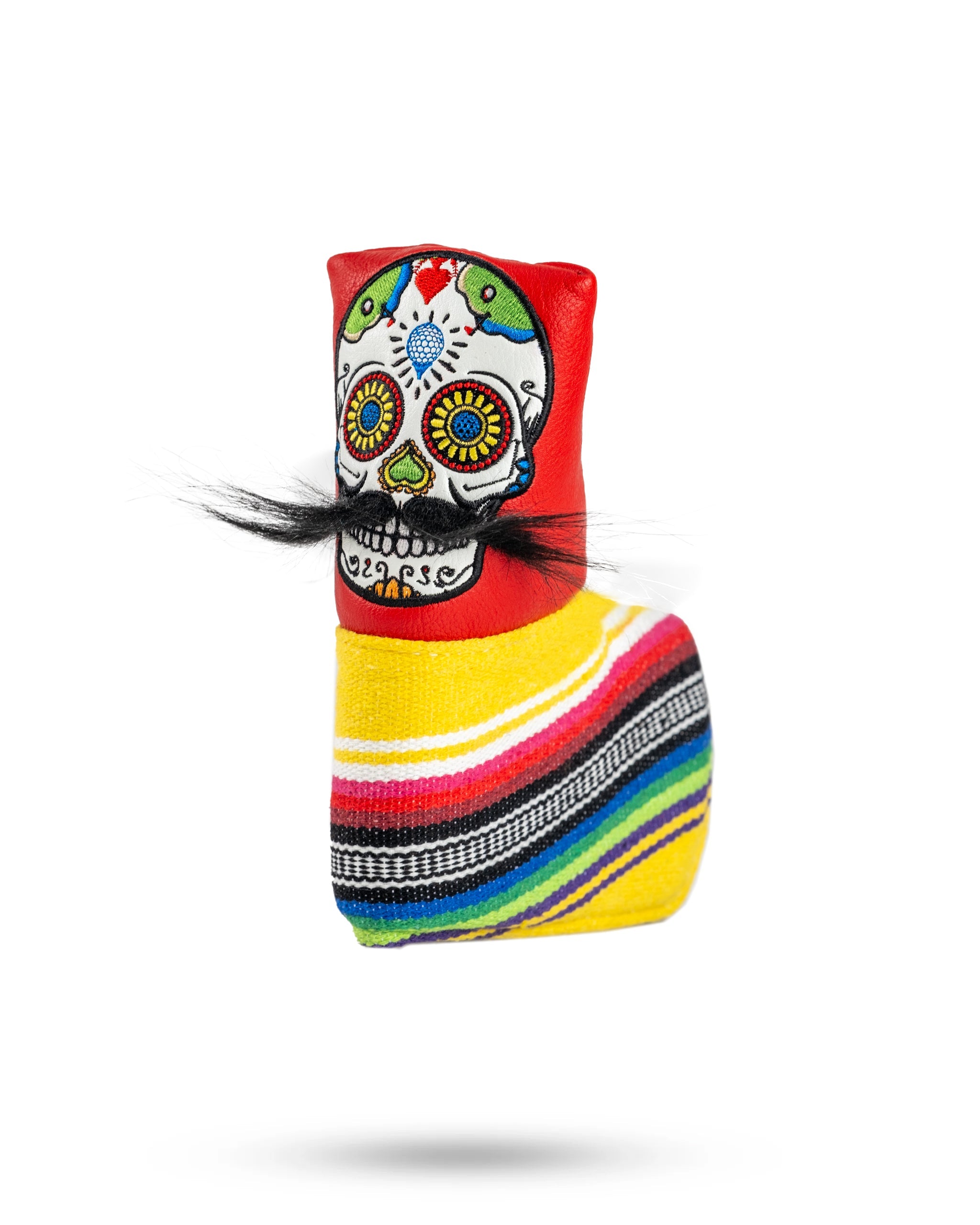 Mustache Sugar Skull - Blade Putter Cover Red