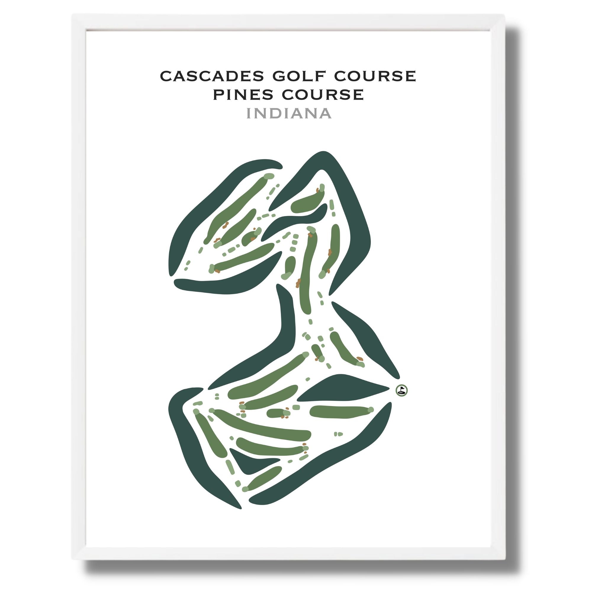Cascades Golf Course - Pines Course, Indiana - Printed Golf Courses