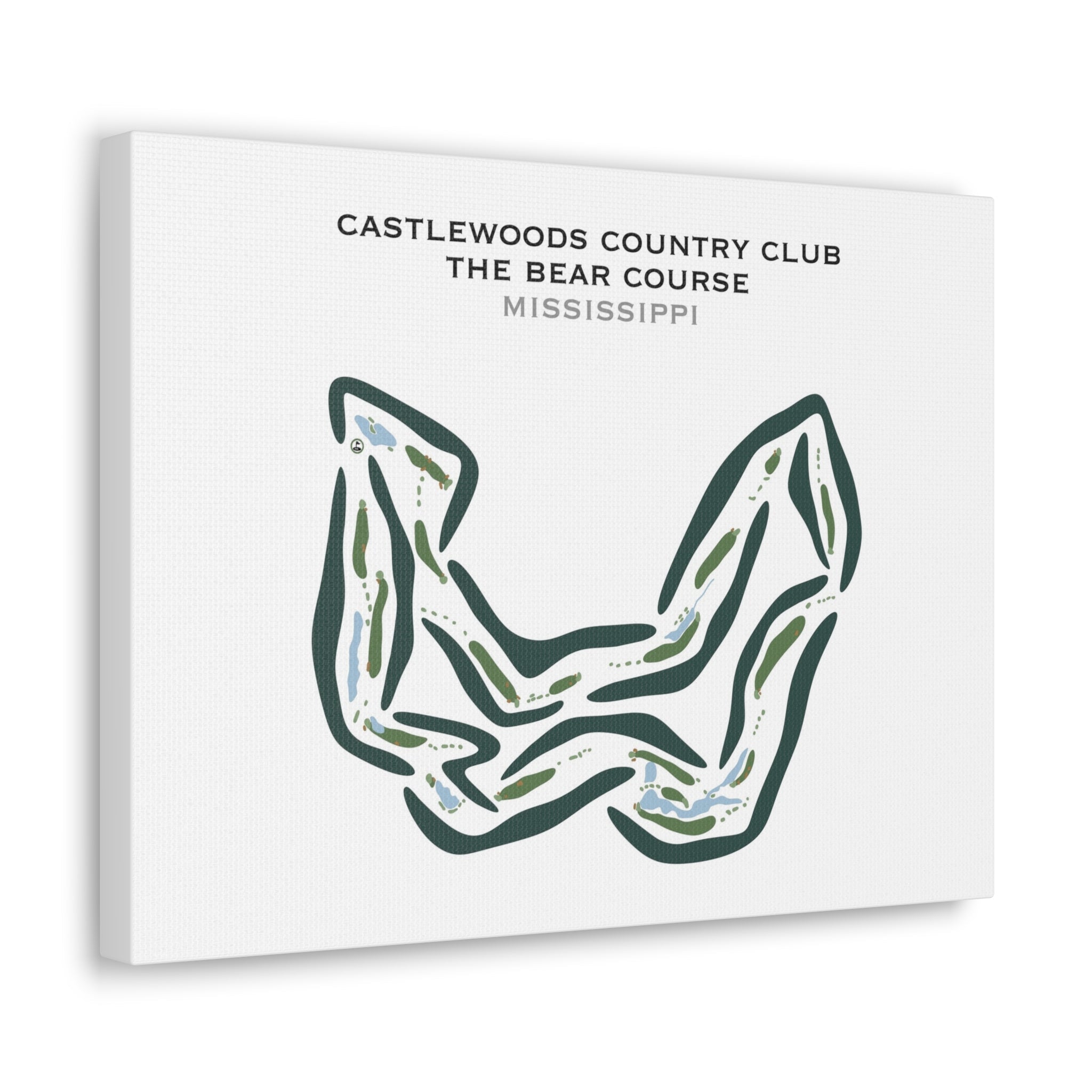Castlewoods Country Club - The Bear Course, Mississippi - Printed Golf Courses