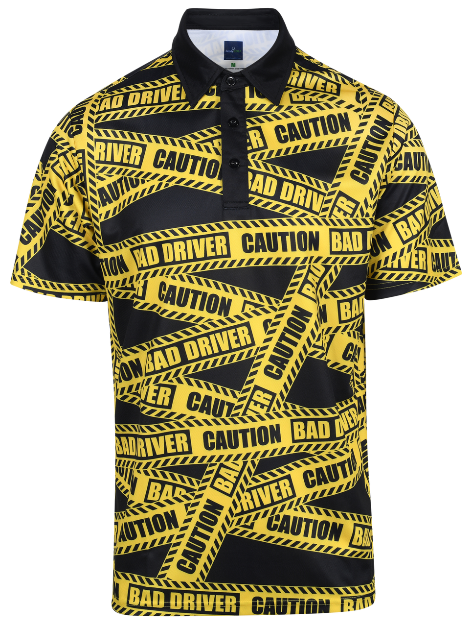 Caution Bad Driver Mens Golf Polo Shirt