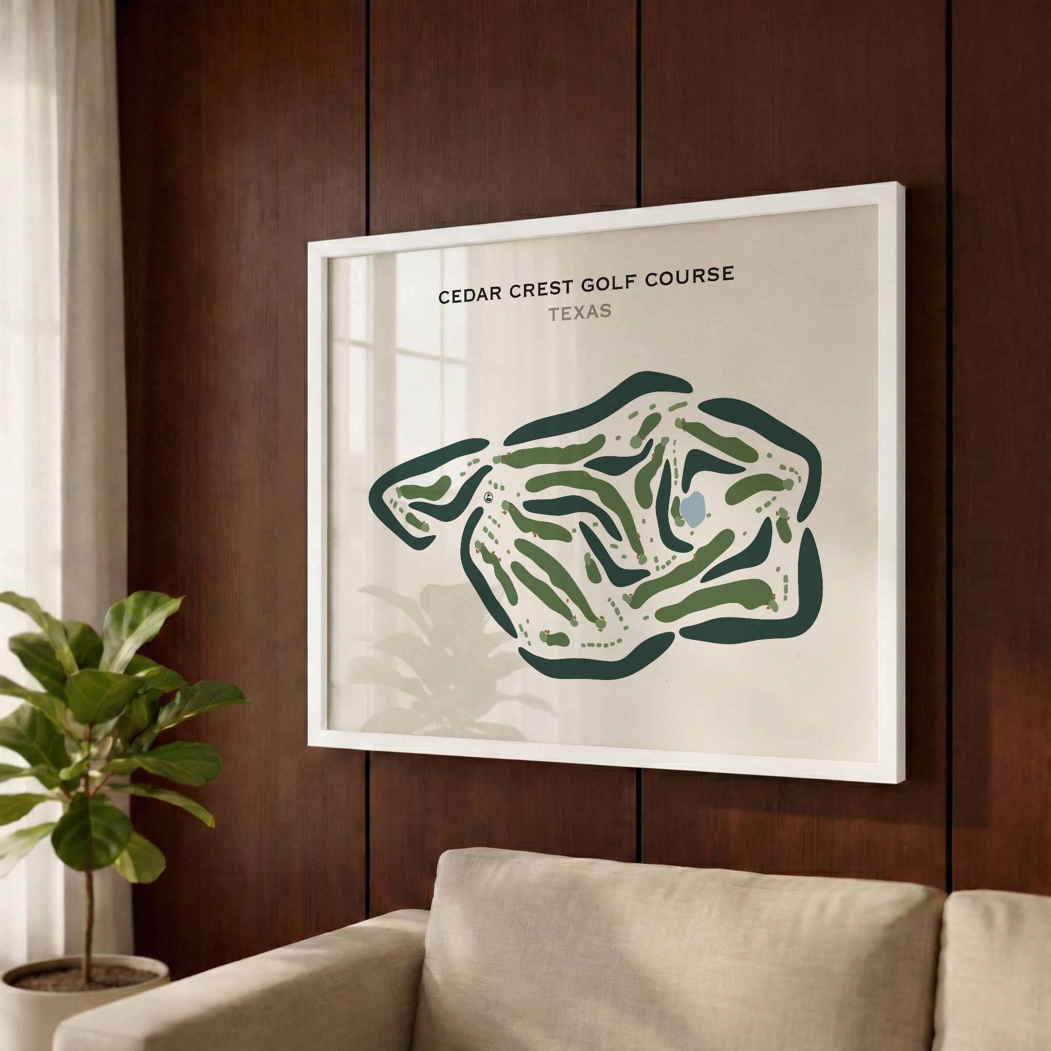 Cedar Crest Golf Course, Texas - Printed Golf Course