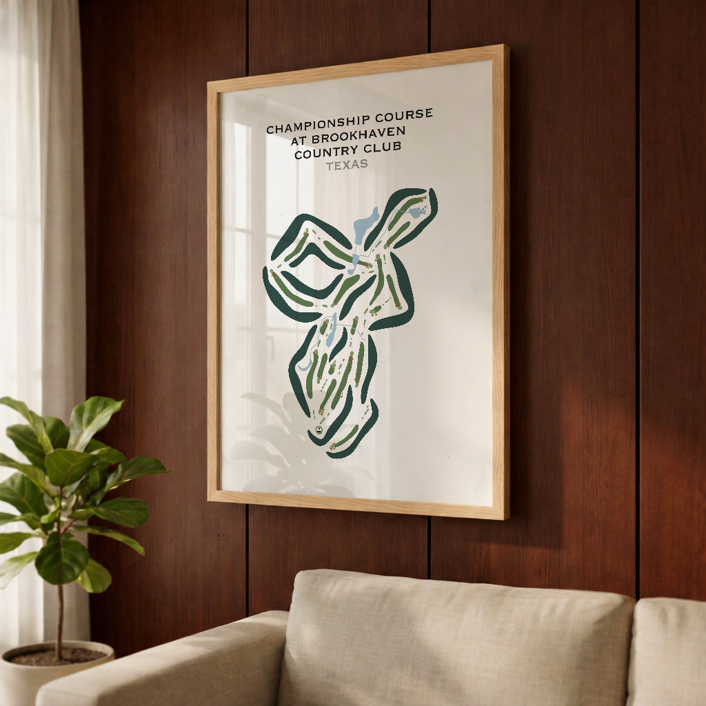 Championship Course at Brookhaven Country Club, Texas - Printed Golf Courses