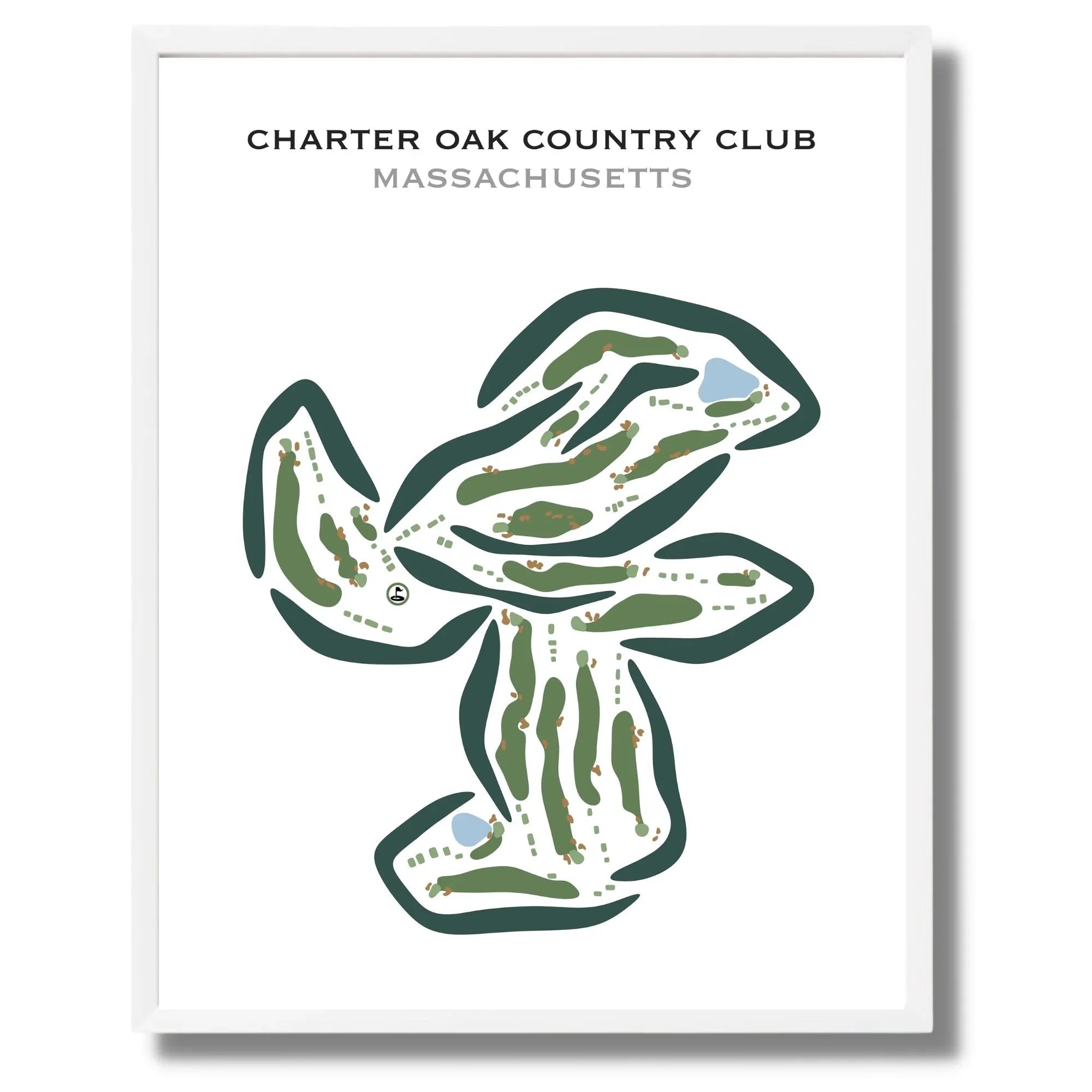 Charter Oak Country Club, Massachusetts - Printed Golf Courses