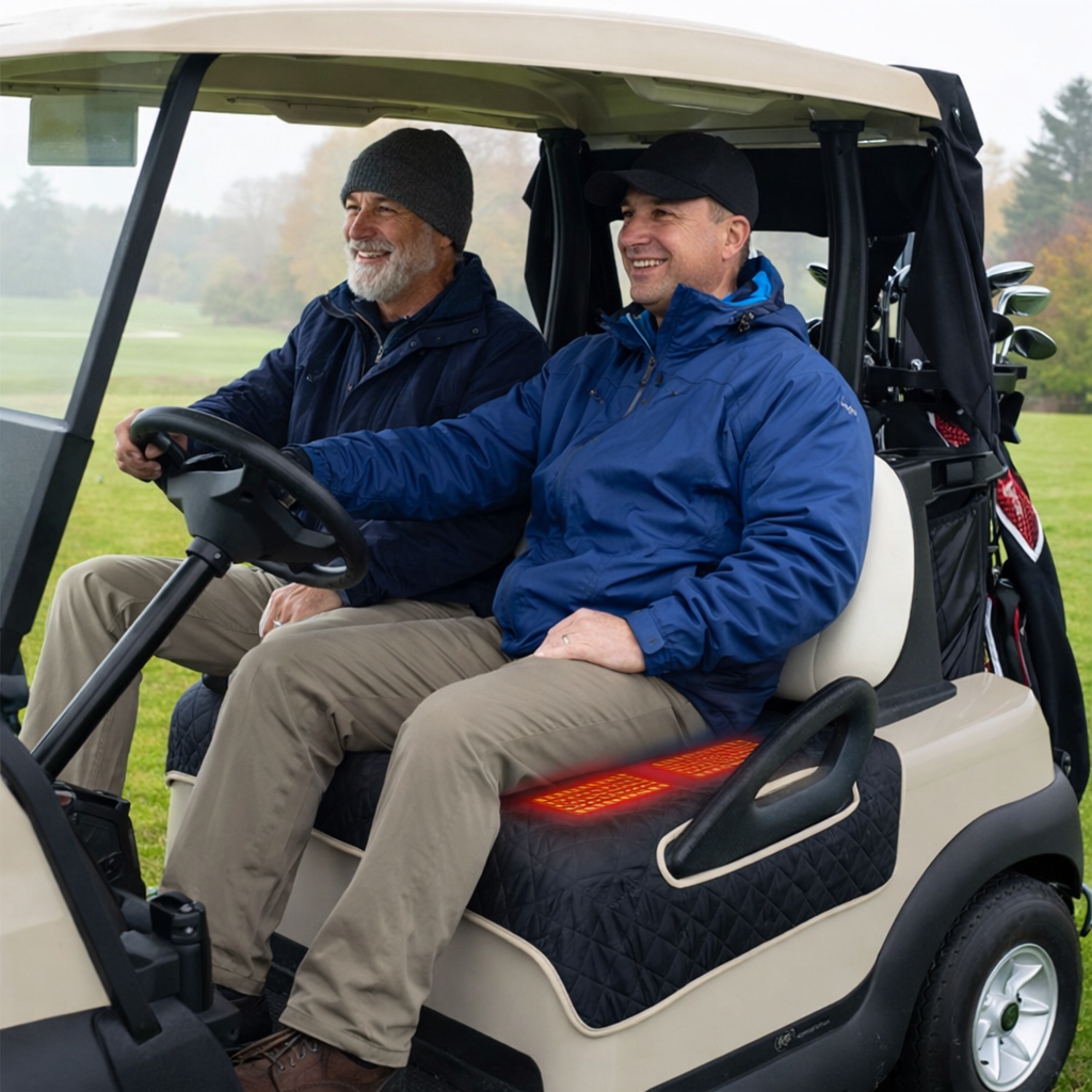 LITEGUEST USB Heated Golf Cart Seat Cushion Winter Warmth Essential