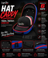 Blue/Red Hat Caddy Travel Case | Hard Shell Hat Carrier Holds Up to 6 Hats | Protective Hat Storage Case with Adjustable Shoulder Strap