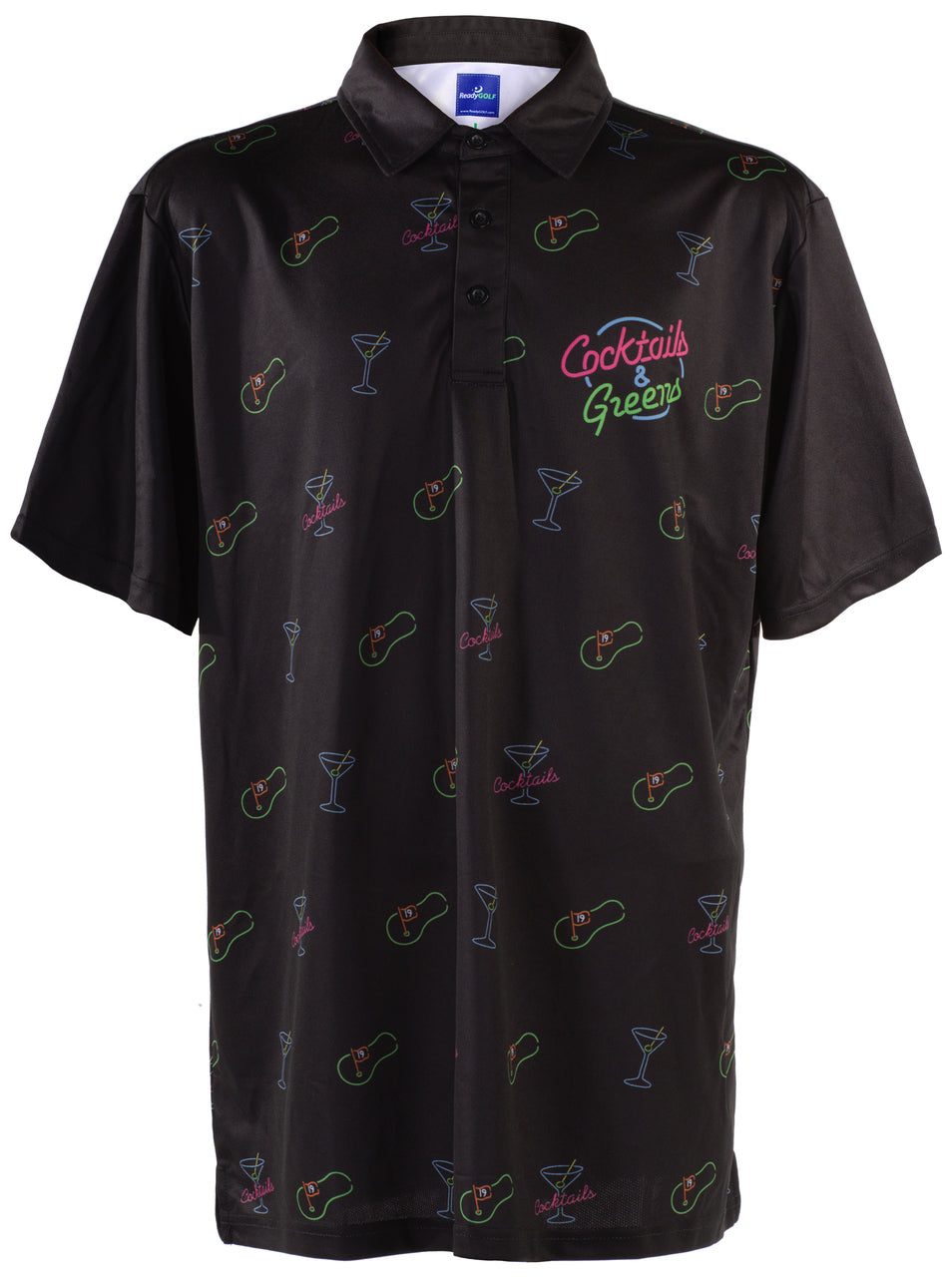 Cocktails & Greens Mens Golf Polo Shirt by ReadyGOLF