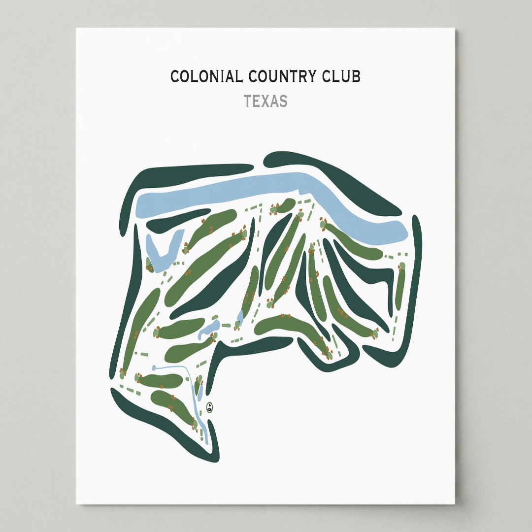 Colonial Country Club, Texas - Printed Golf Courses