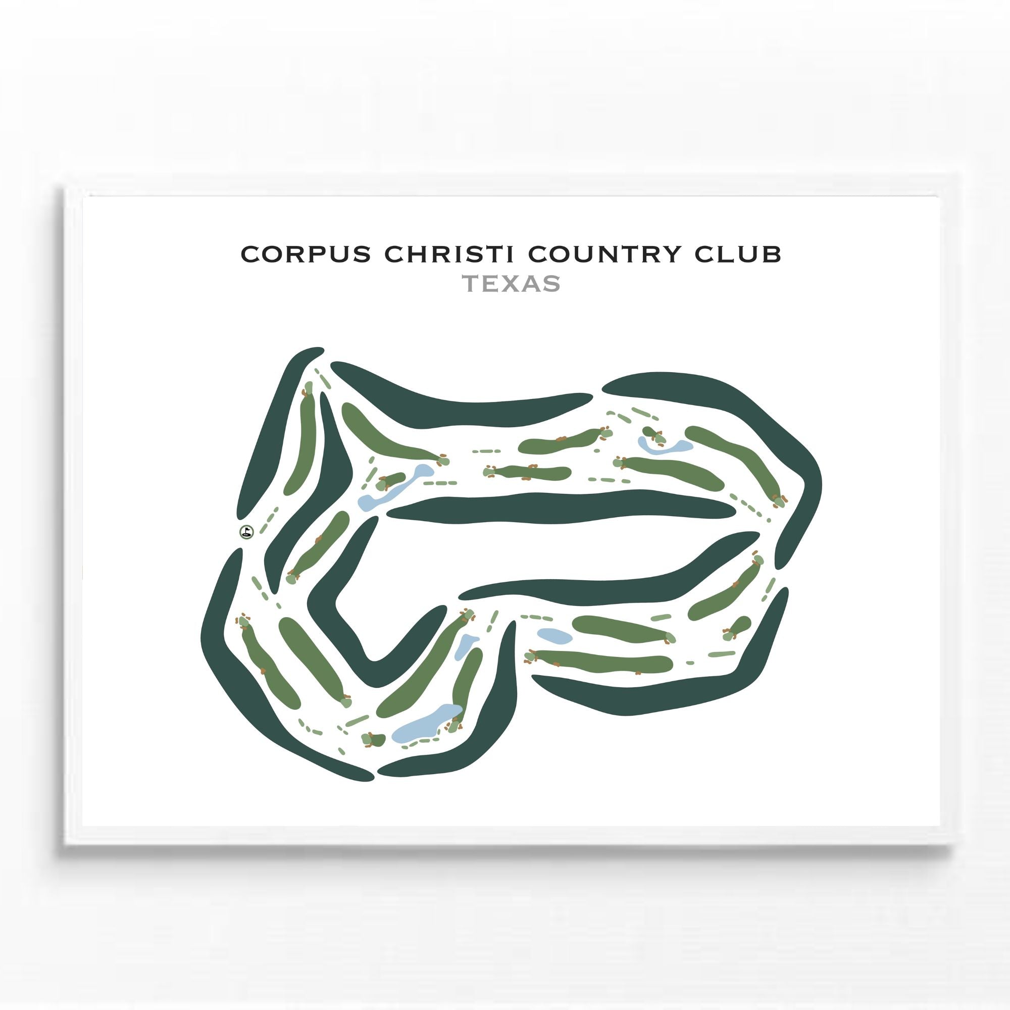 Corpus Christi Country Club, Texas - Printed Golf Courses