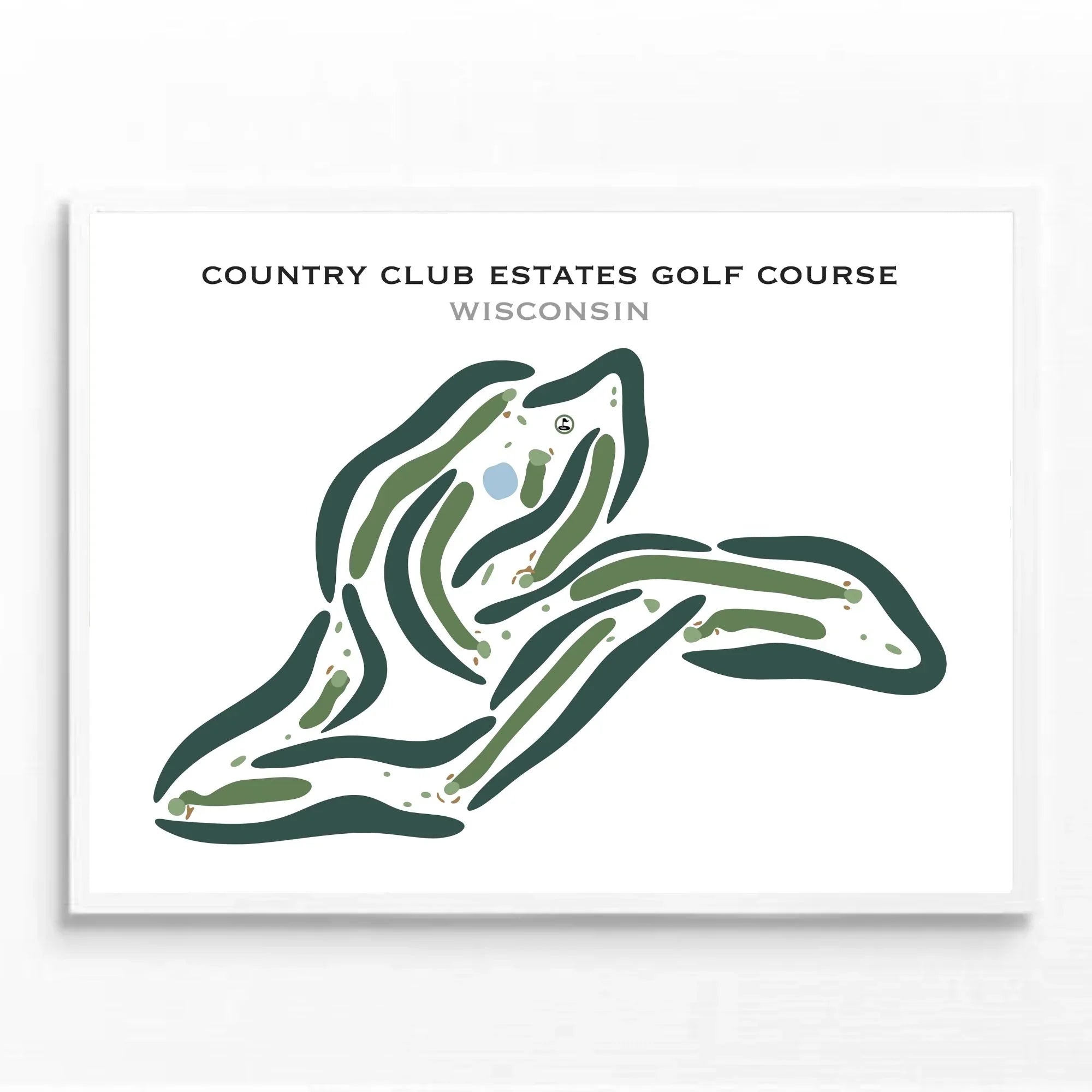 Country Club Estates Golf Course, Wisconsin - Printed Golf Courses