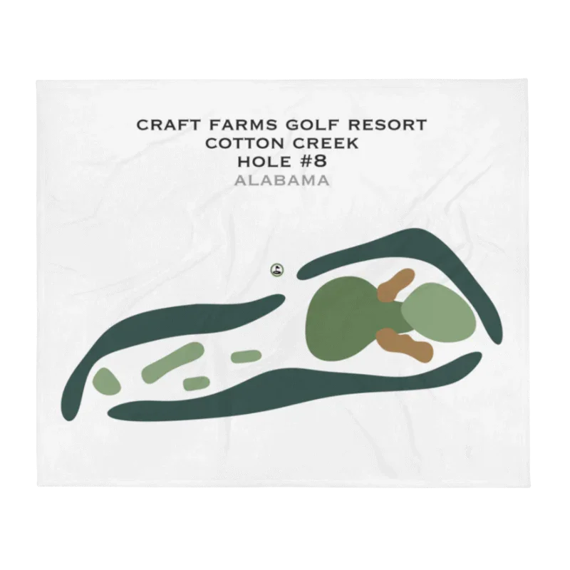 Craft Farms Golf Resort, Cotton Creek, Hole #8, Alabama - Printed Golf Course