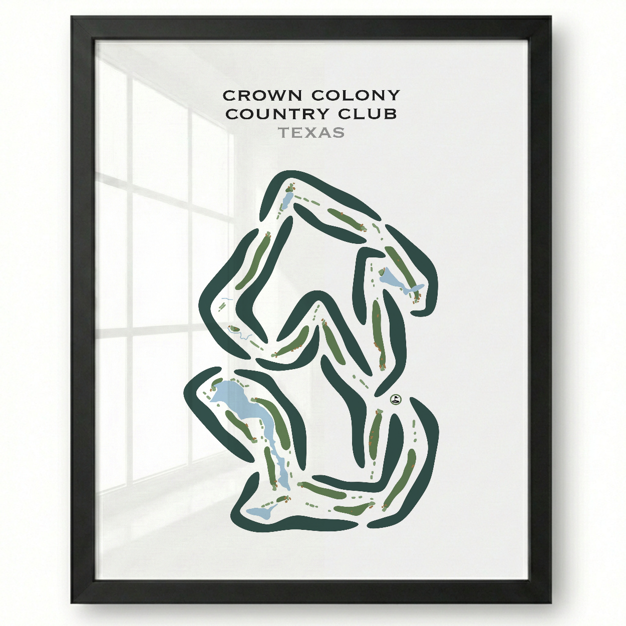 Crown Colony Country Club, Texas - Printed Golf Courses