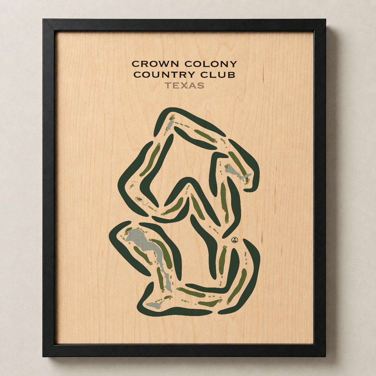 Crown Colony Country Club, Texas - Printed Golf Courses