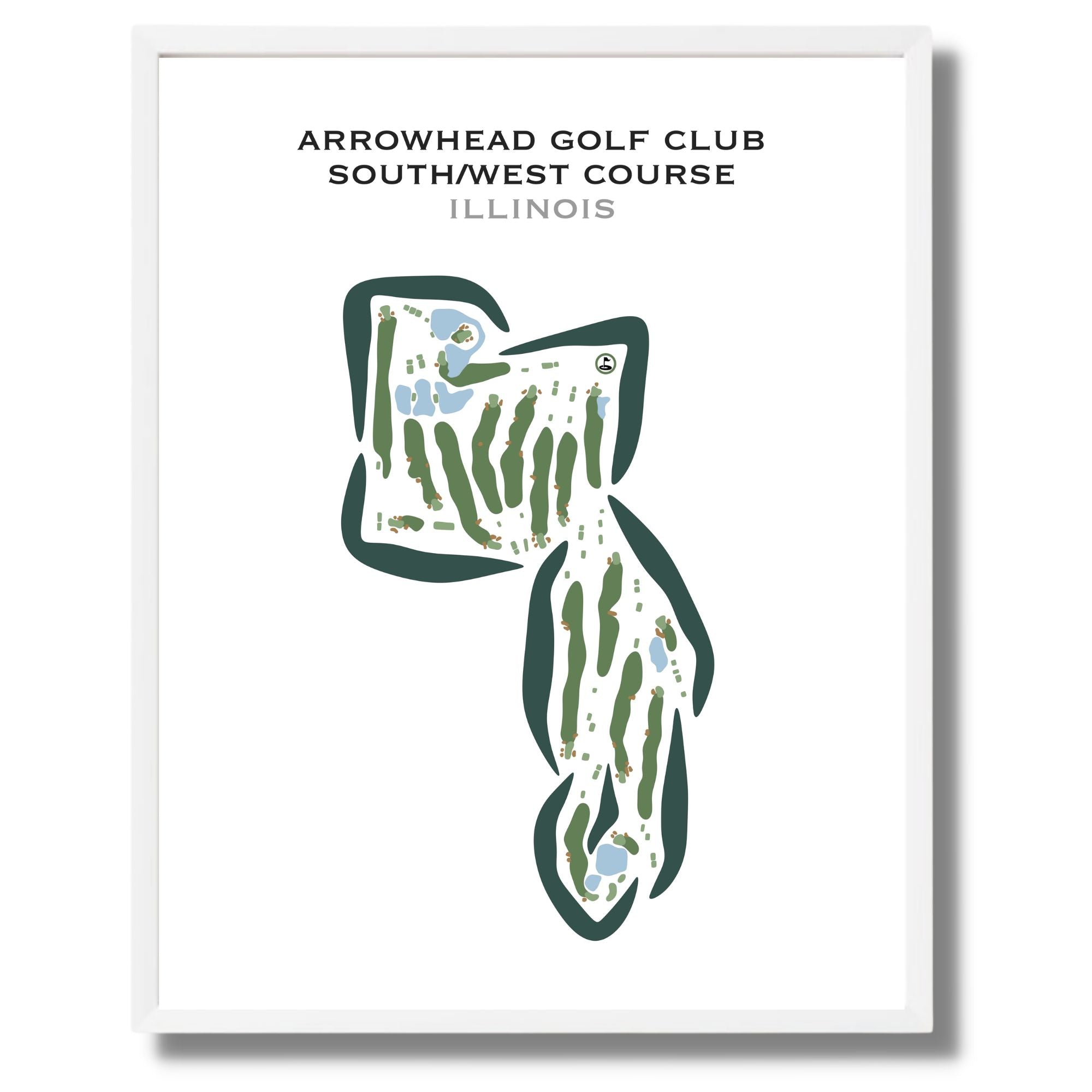 Arrowhead Country Club - South/West Course, Illinois - Printed Golf Courses