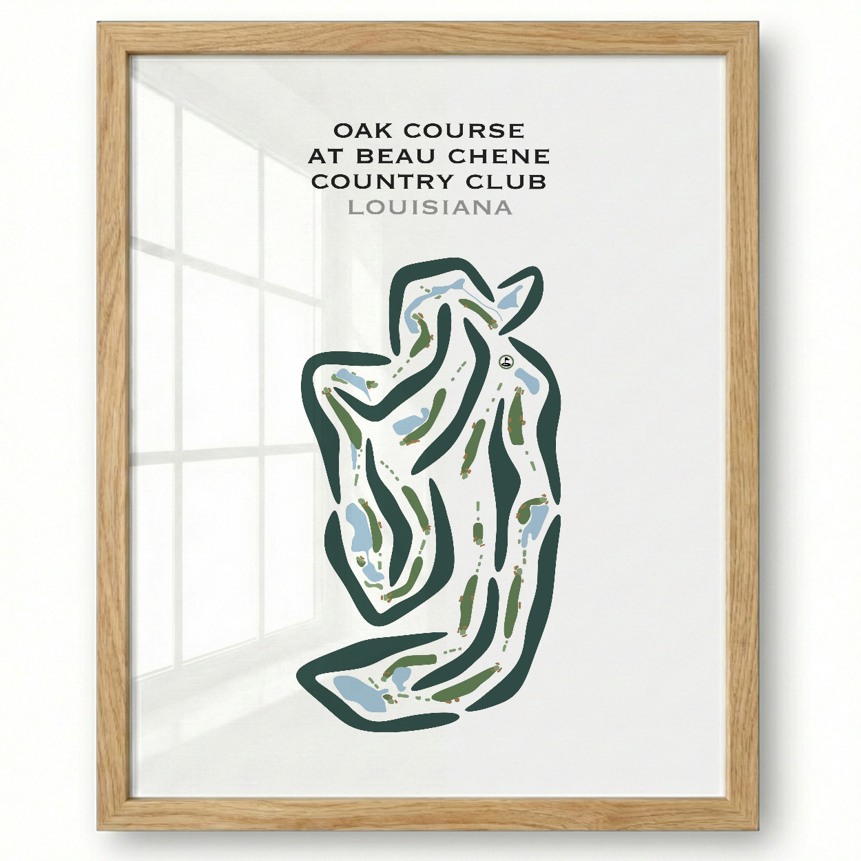 Oak Course at Beau Chene Country Club, Louisiana - Printed Golf Courses