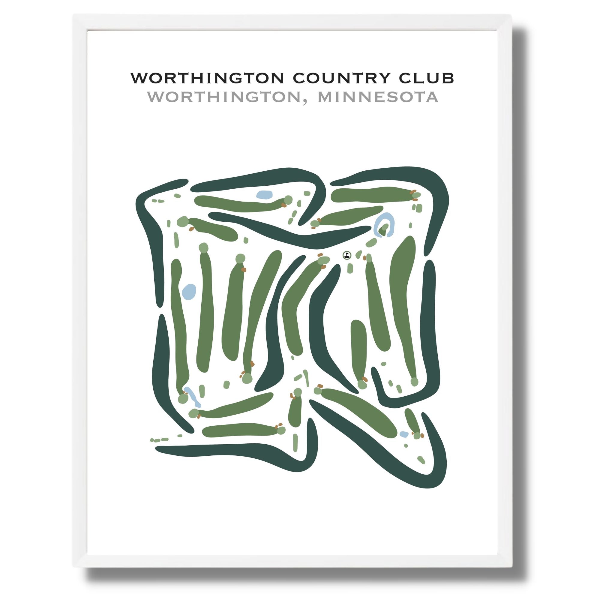 Worthington Country Club, Minnesota - Printed Golf Courses