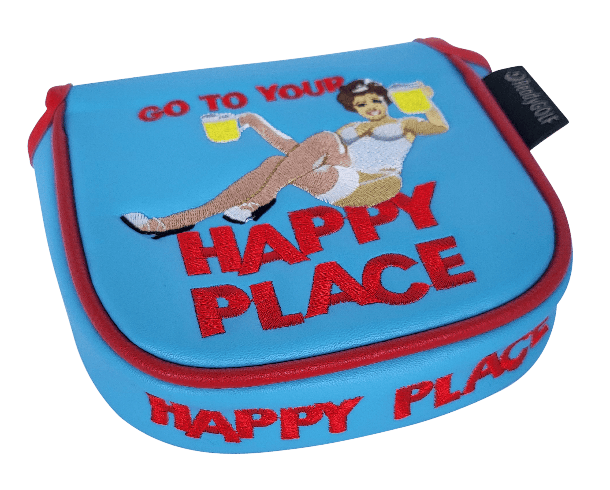 L.A.B. DF3 Embroidered Center Shaft Putter Cover by ReadyGOLF - Happy Place