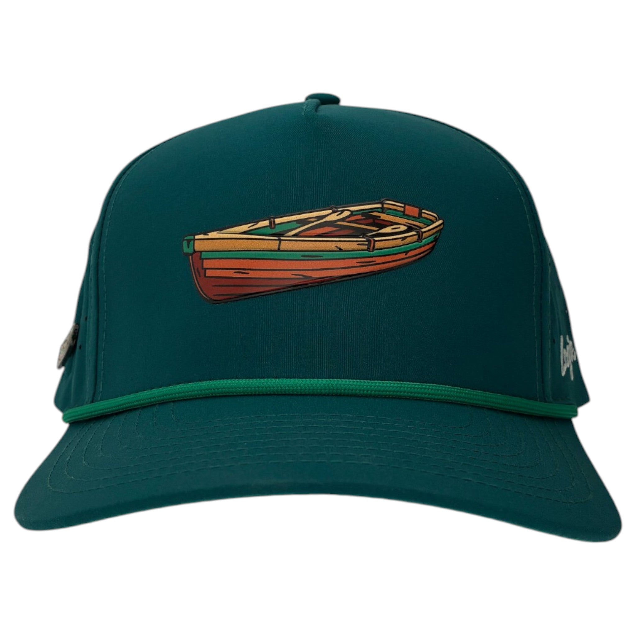Driftwood Golf Hat | Snapback Cap | Built-in Magnetic Ball Marker Holder + Marker Included | Adjustable | Wood Boat Teal