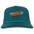 Driftwood Golf Hat | Snapback Cap | Built-in Magnetic Ball Marker Holder + Marker Included | Adjustable | Wood Boat Teal