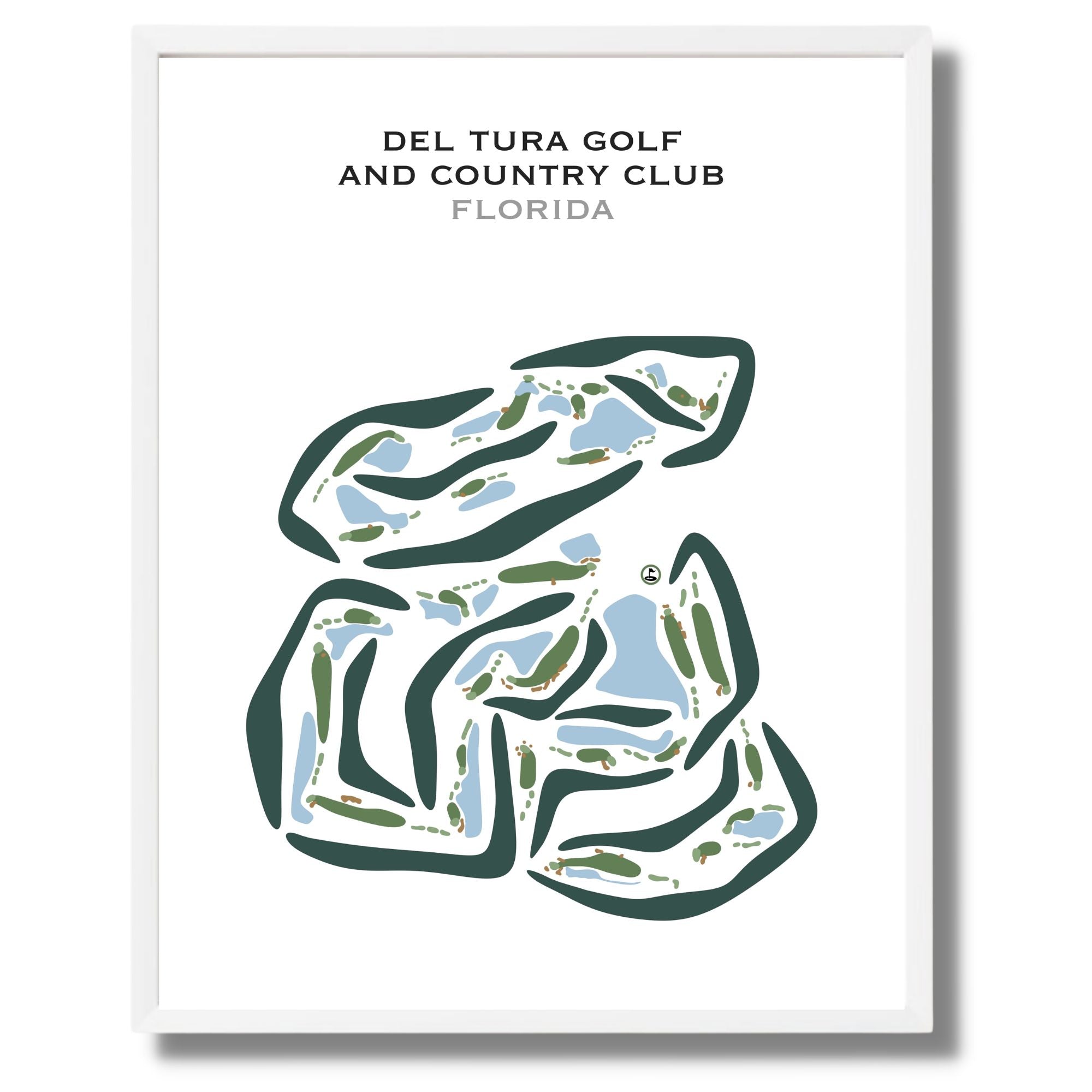 Del Tura Golf & Country Club, Florida - Printed Golf Courses