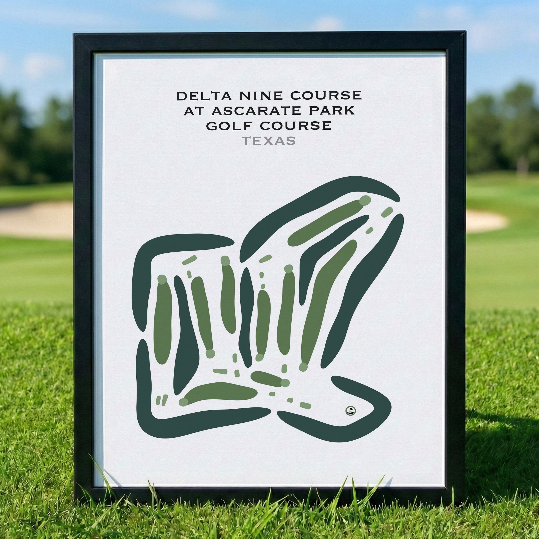 Delta Nine Course at Ascarate Park Golf Course, Texas - Printed Golf Courses