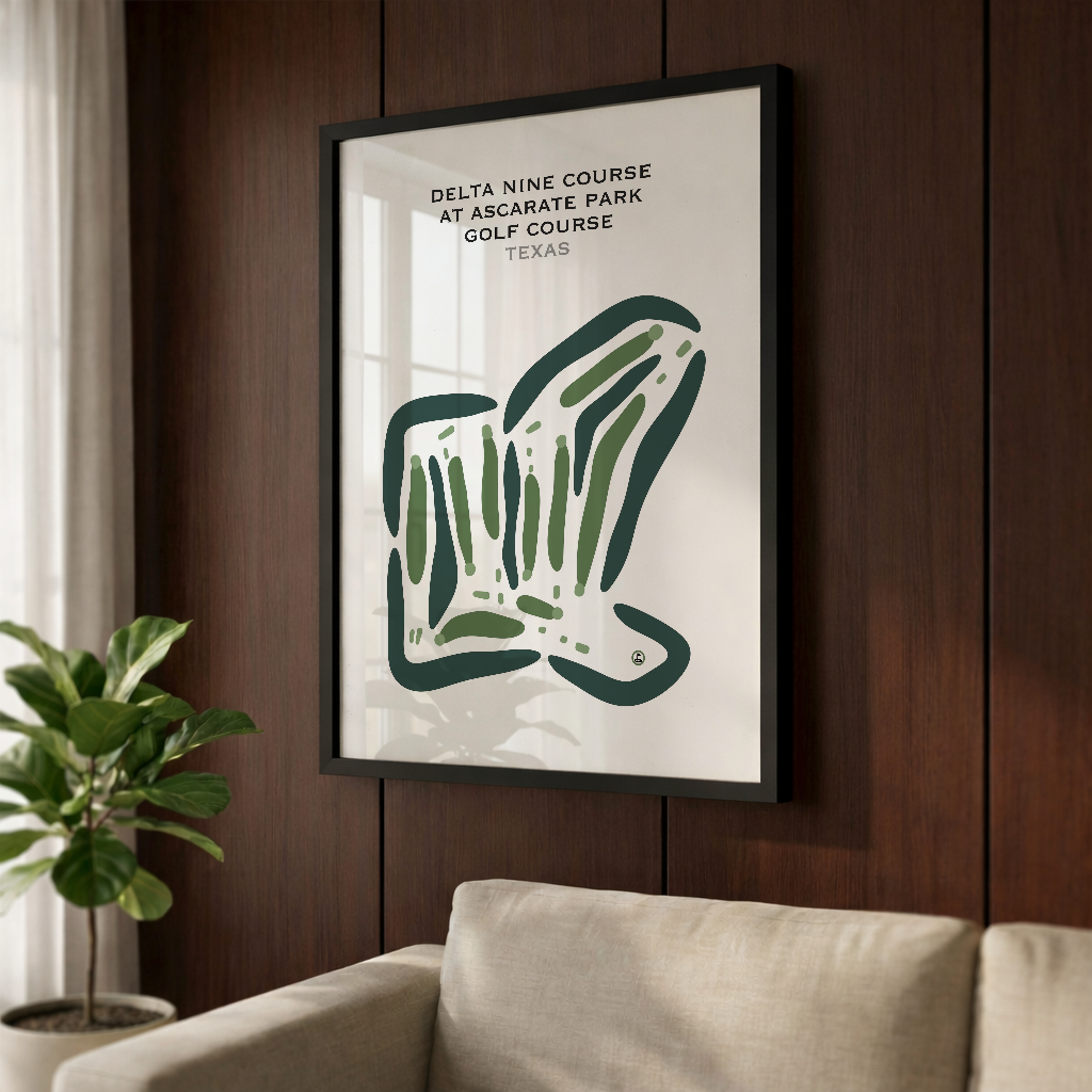 Delta Nine Course at Ascarate Park Golf Course, Texas - Printed Golf Courses