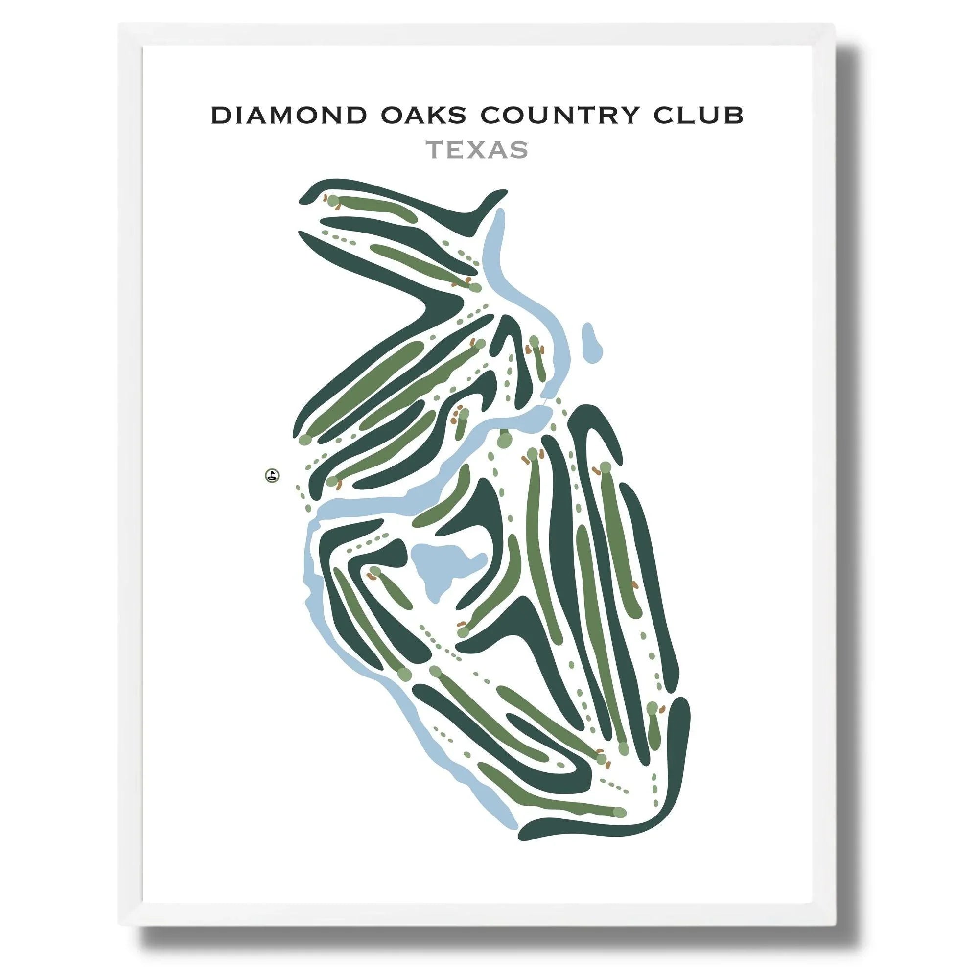 Diamond Oaks Country Club, Texas - Printed Golf Courses