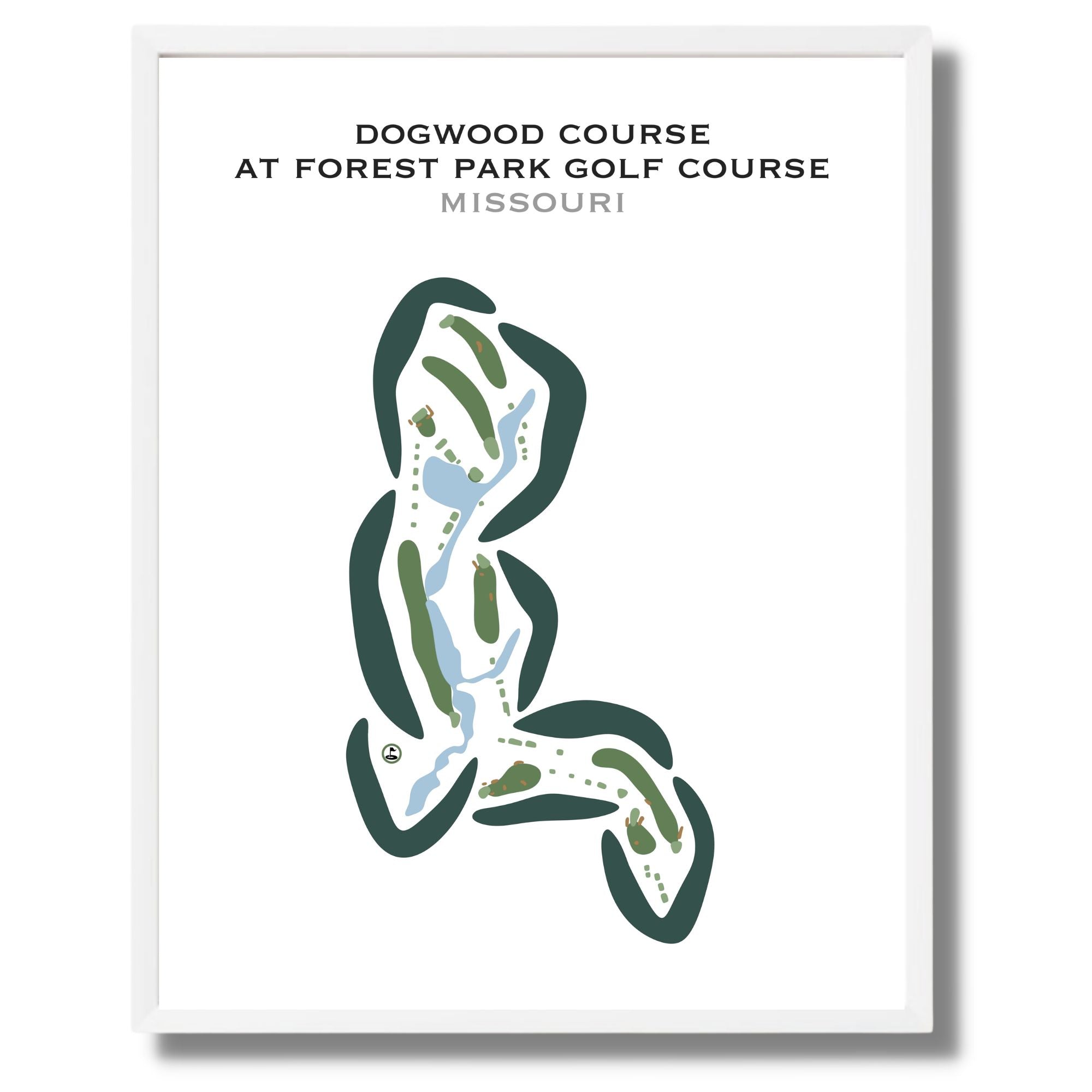 Dogwood Course at Forest Park Golf Course, Missouri - Printed Golf Courses