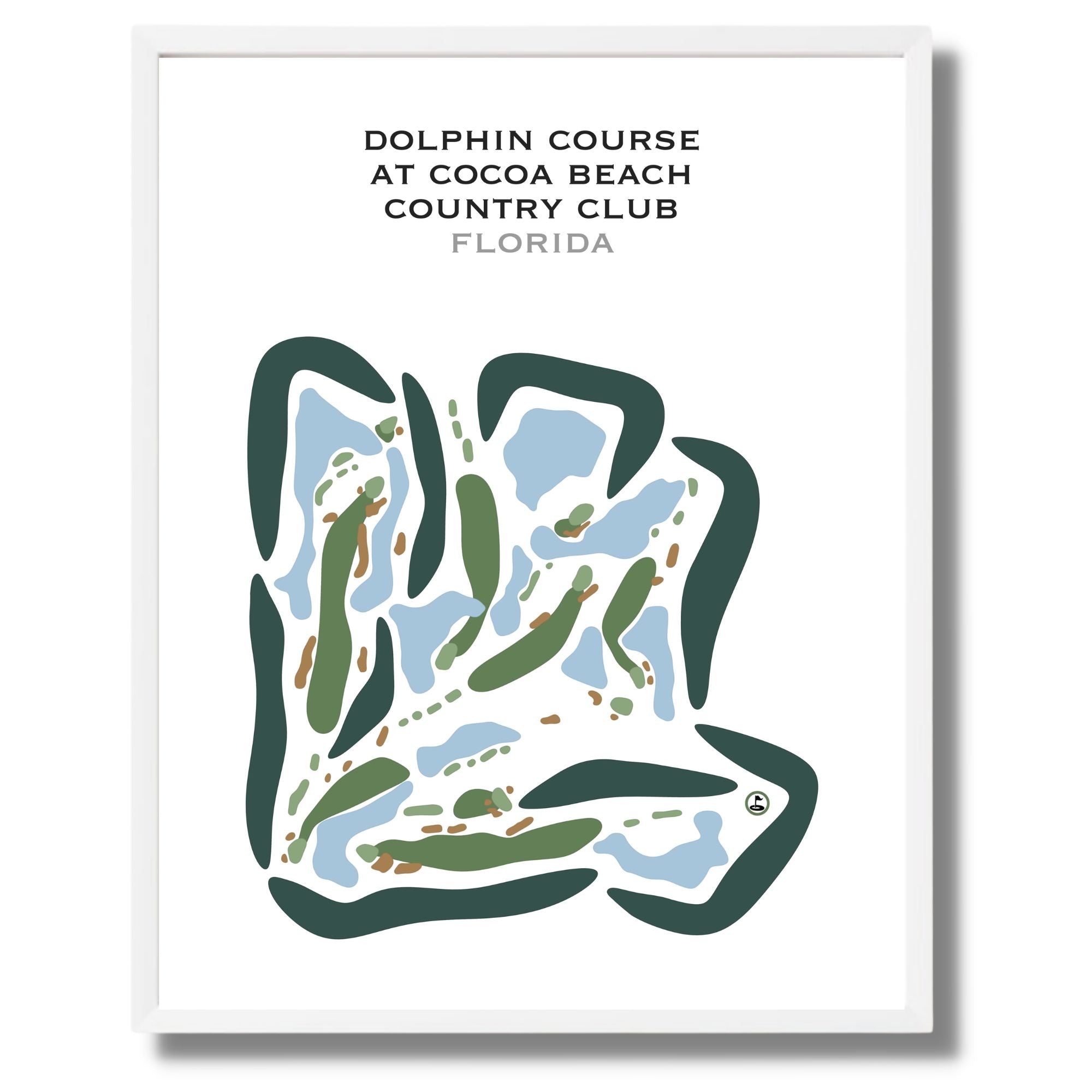 Dolphin Course at Cocoa Beach Country Club, Florida - Printed Golf Courses