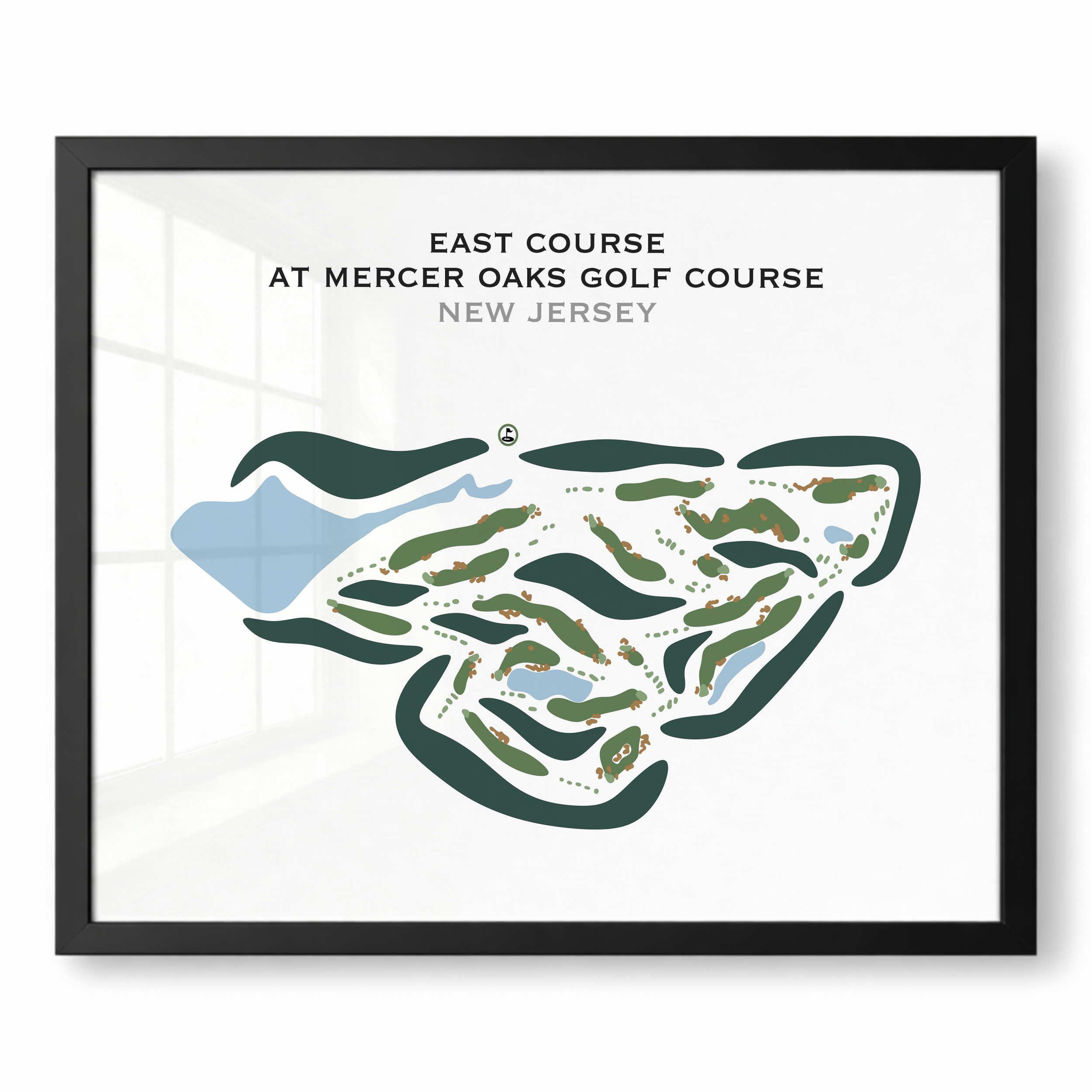 East Course at Mercer Oaks Golf Course, New Jersey - Printed Golf Courses