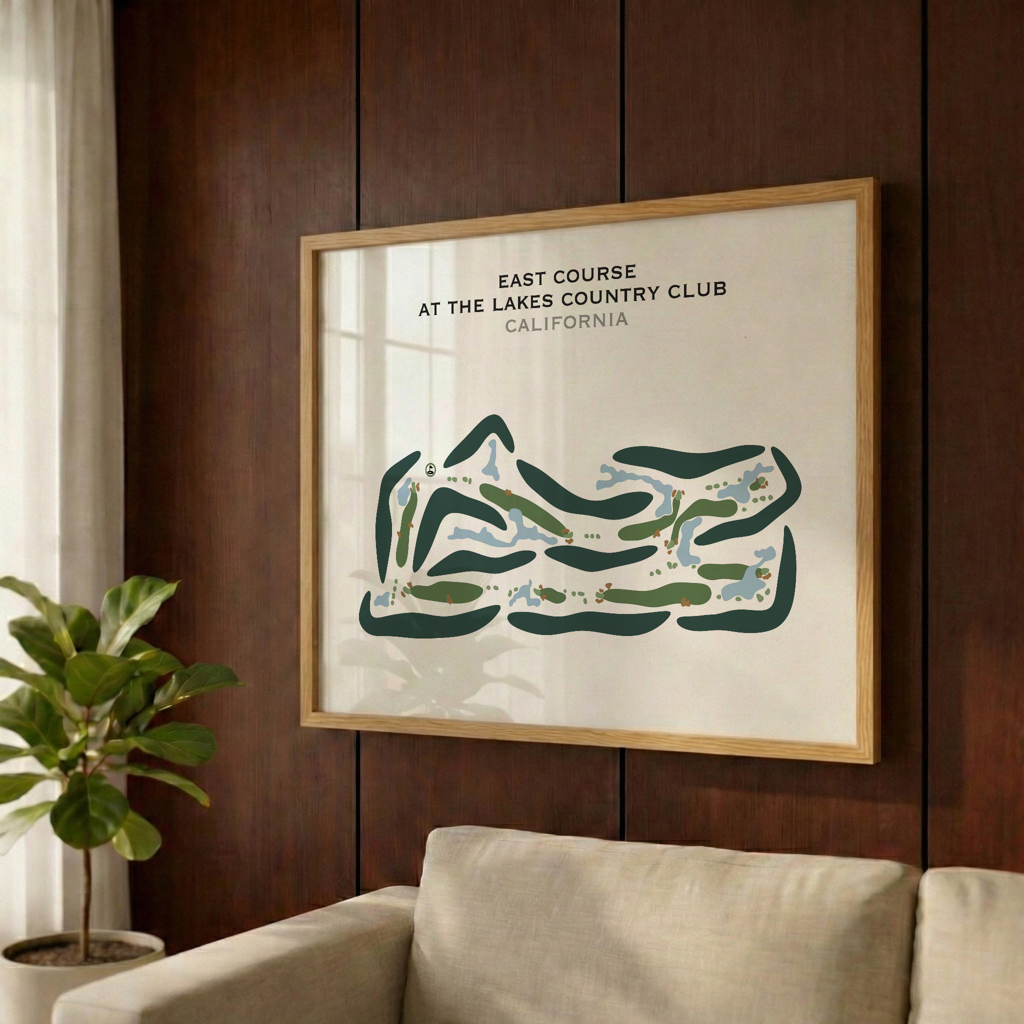 East Course at Lakes Country Club, California - Printed Golf Courses