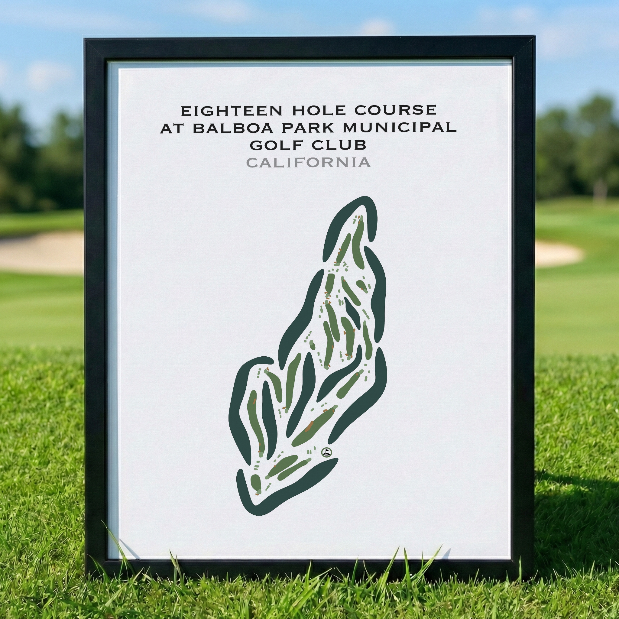 Eighteen Hole at Balboa Park Municipal Golf Club, California - Printed Golf Courses