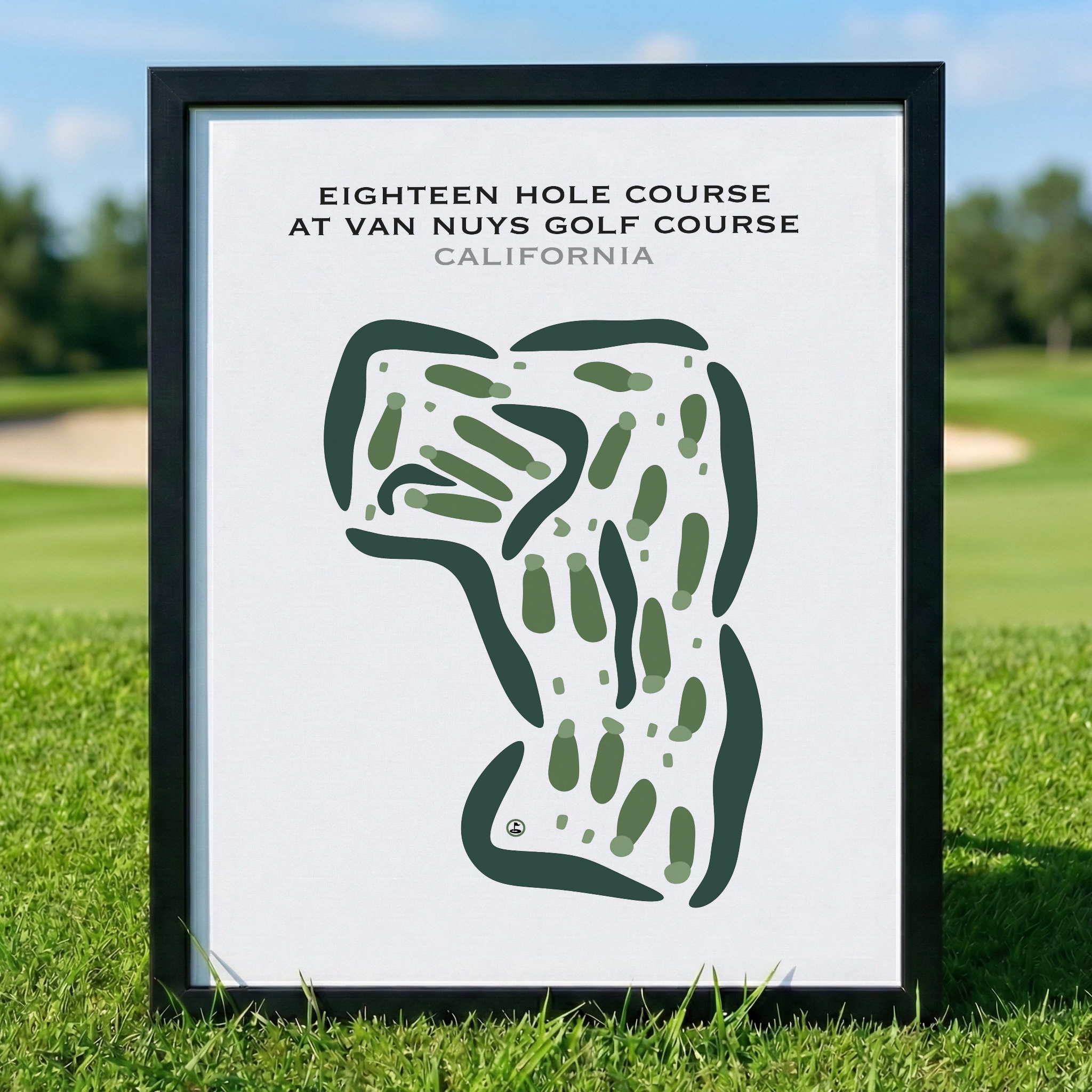 Eighteen Hole Course at Van Nuys Golf Course, California - Printed Golf Courses
