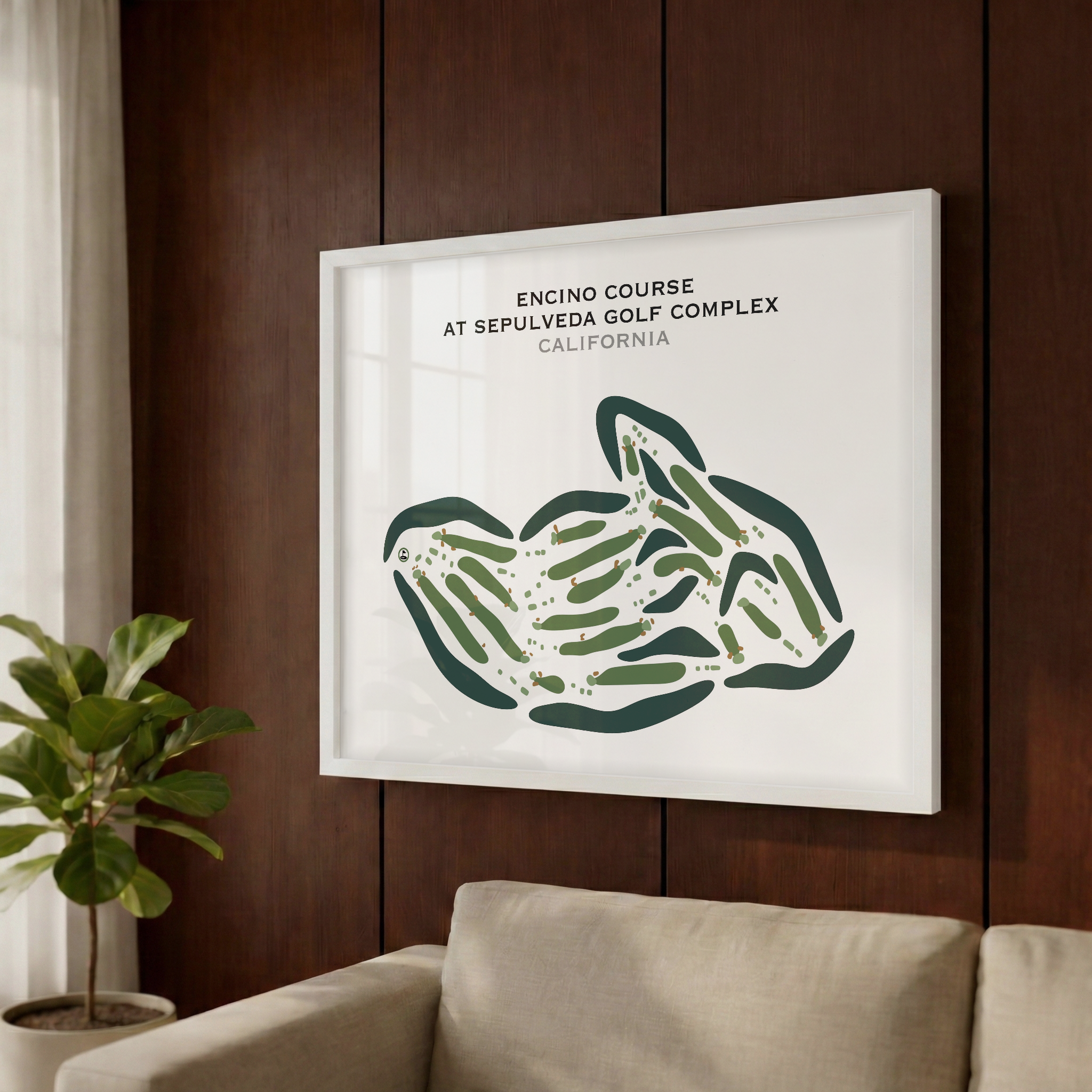 Encino Course at Sepulveda Golf Complex, California - Printed Golf Courses