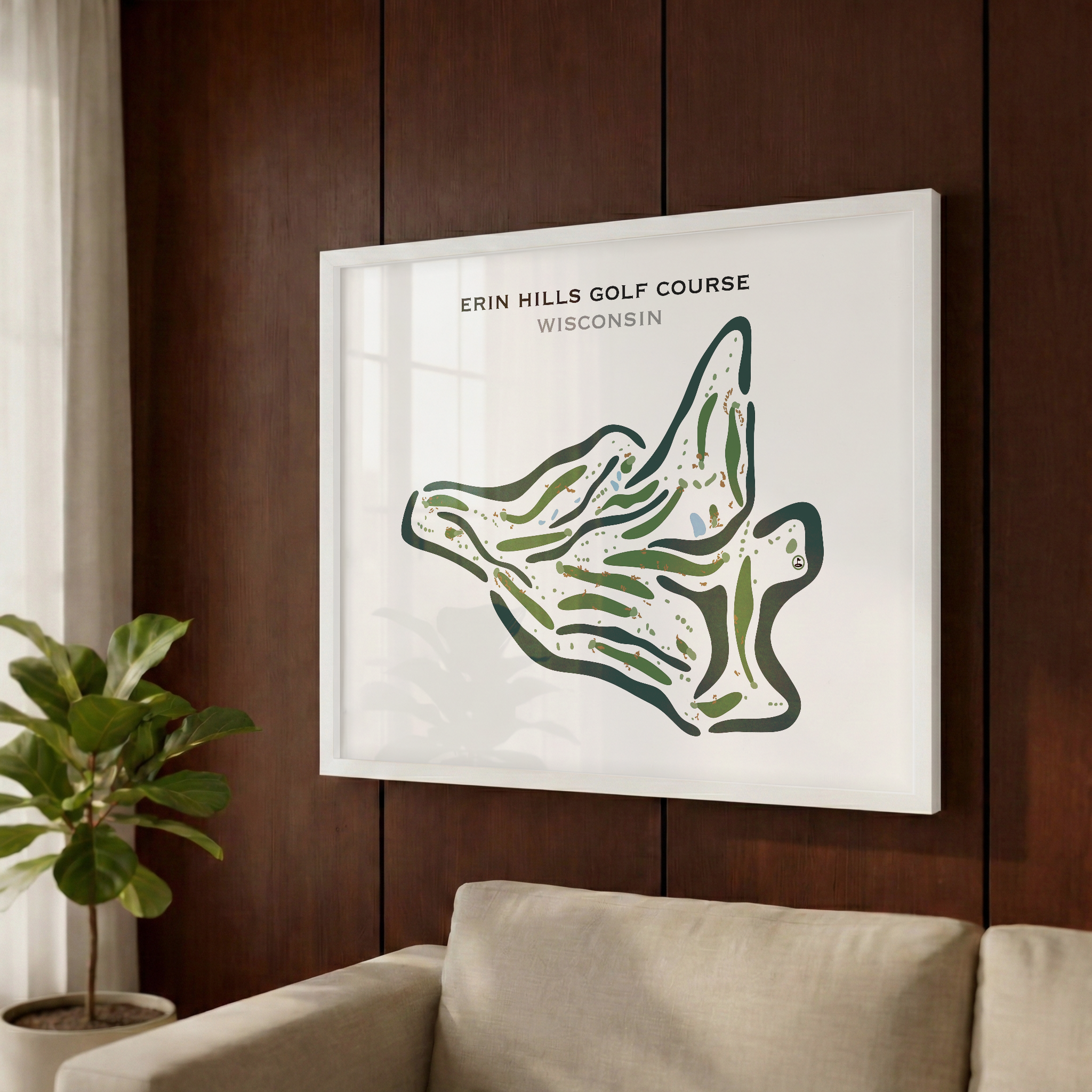 Erin Hills Golf Course Hartford, Wisconsin - Printed Golf Courses