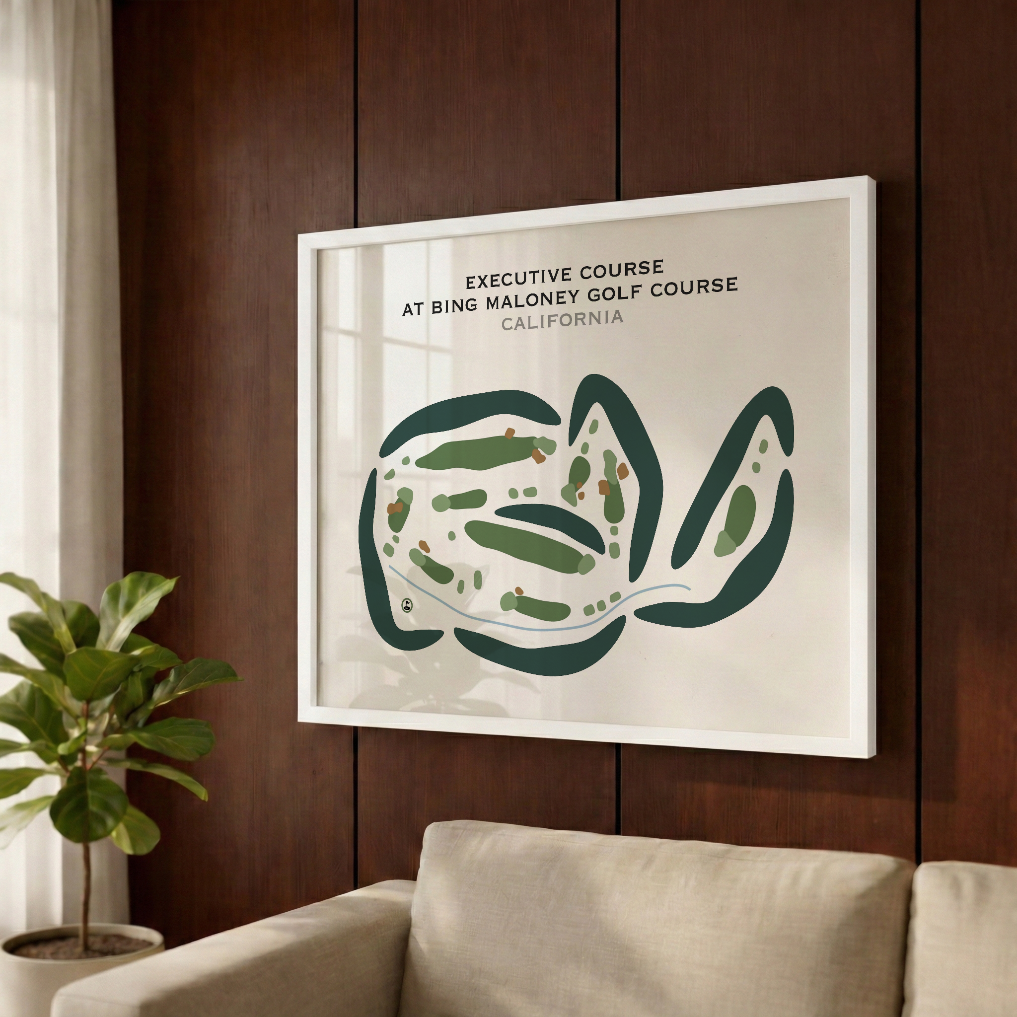 Executive Course at Bing Maloney Golf Course, California - Printed Golf Courses