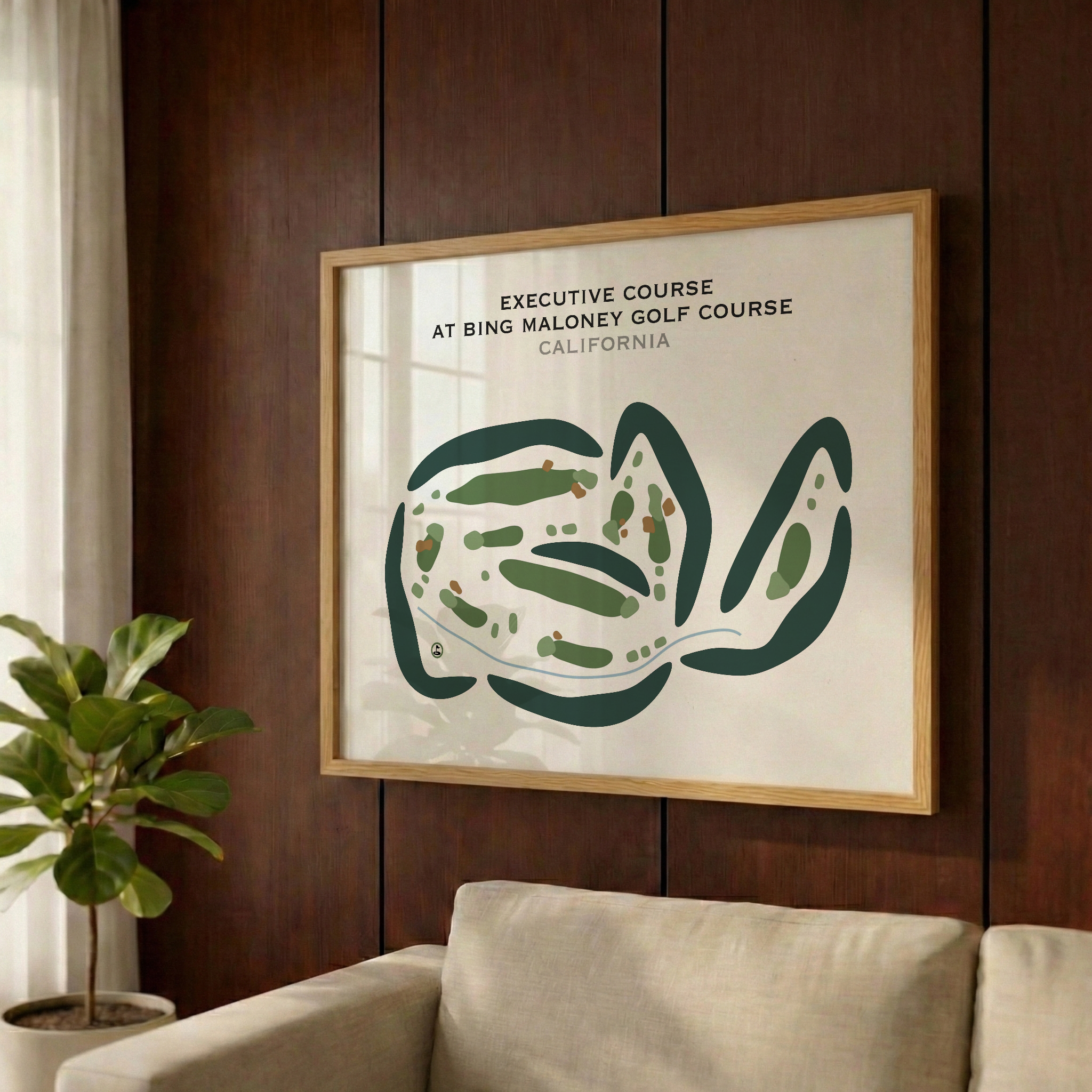 Executive Course at Bing Maloney Golf Course, California - Printed Golf Courses