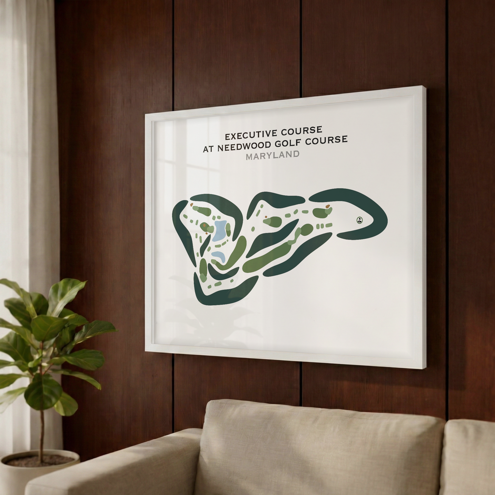 Executive Course at Needwood Golf Course, Maryland - Printed Golf Courses