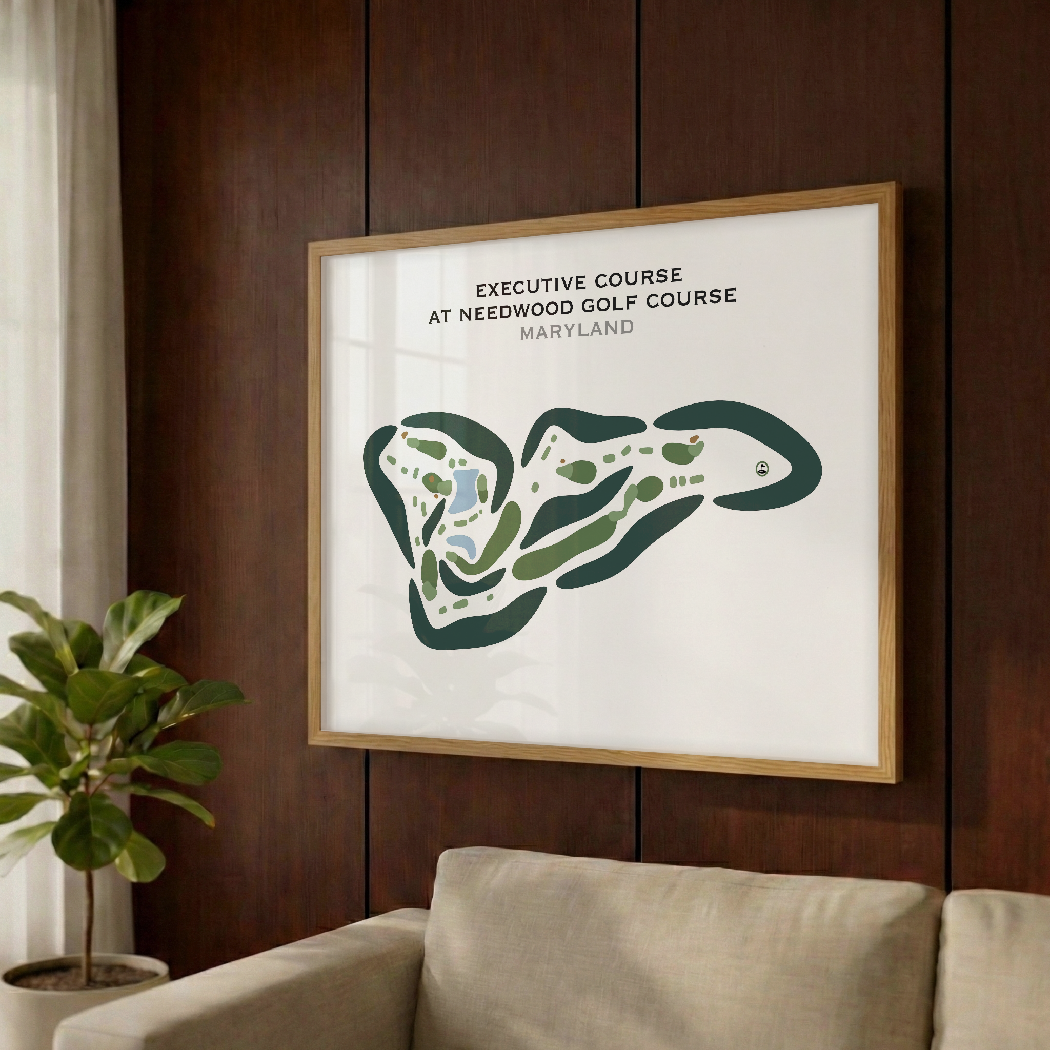 Executive Course at Needwood Golf Course, Maryland - Printed Golf Courses