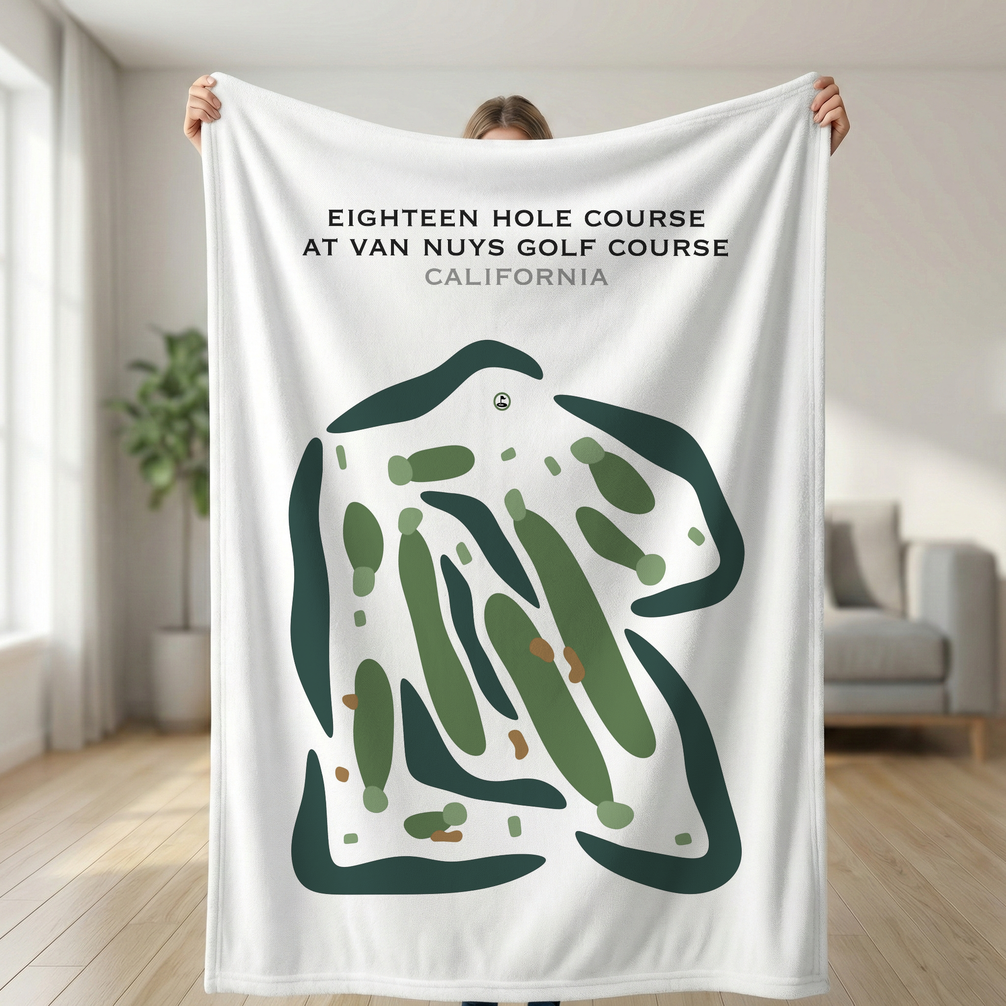 Executive Course at Van Nuys Golf Course, California - Printed Golf Courses