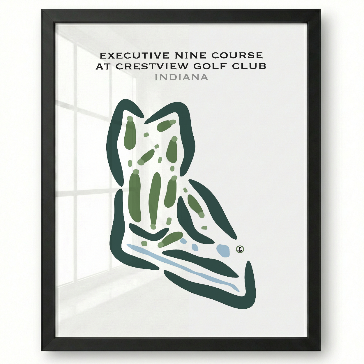Executive Nine Course at Crestview Golf Club, Indiana - Printed Golf Courses