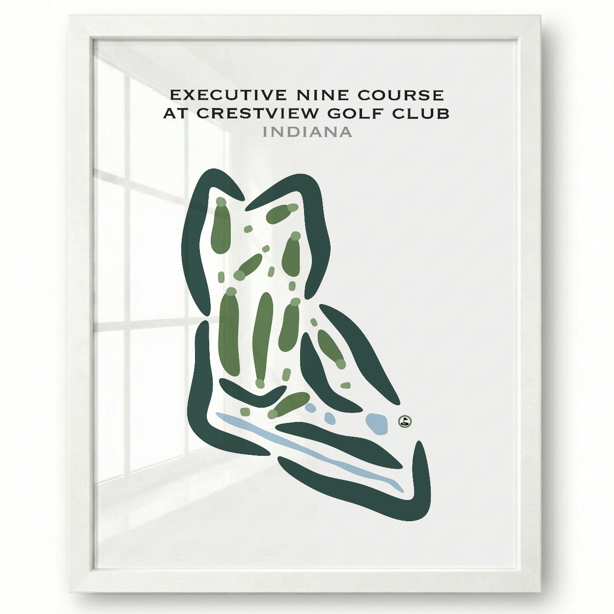 Executive Nine Course at Crestview Golf Club, Indiana - Printed Golf Courses