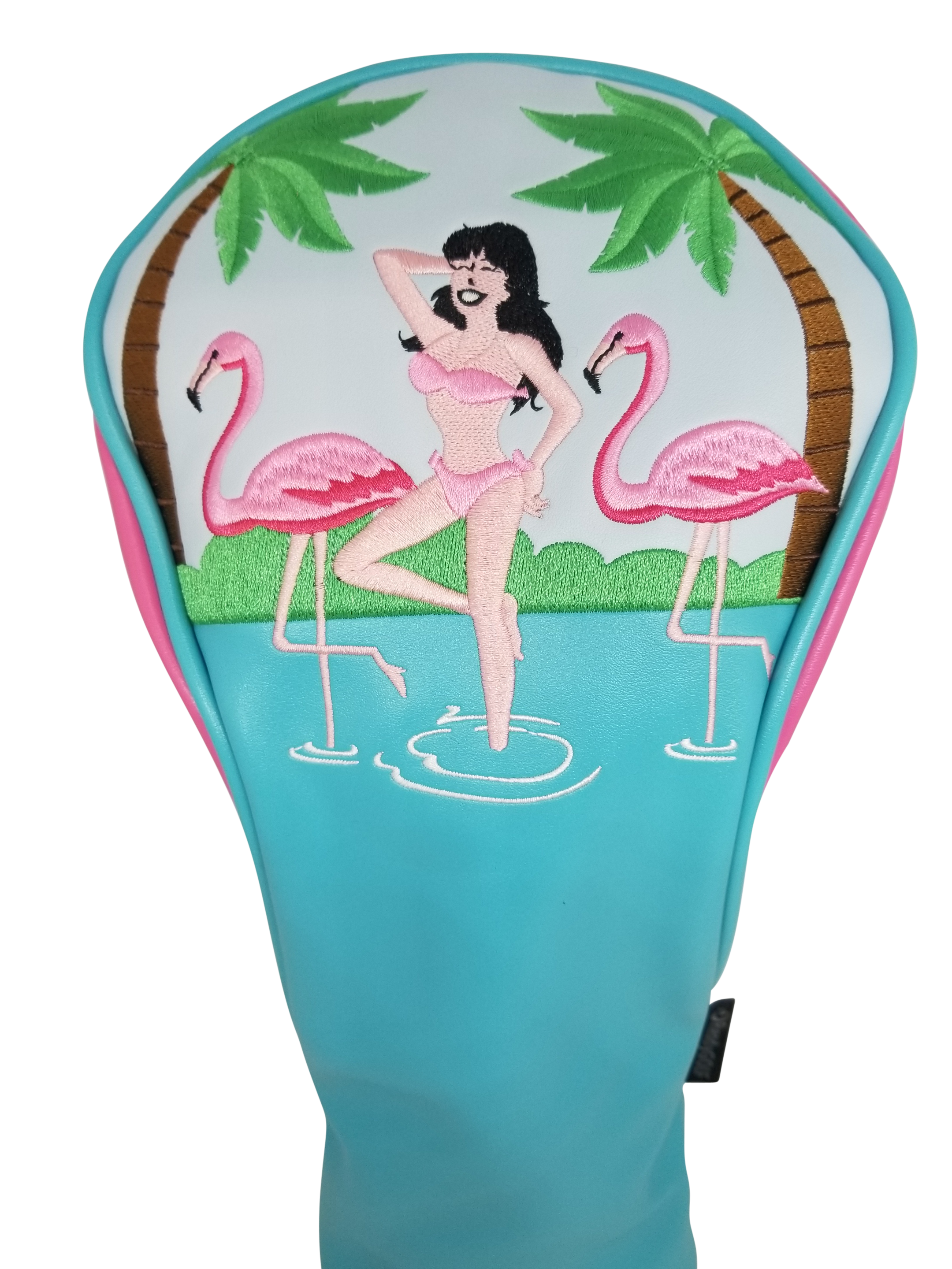 Flamingo Girl Embroidered Headcover by ReadyGOLF - Driver