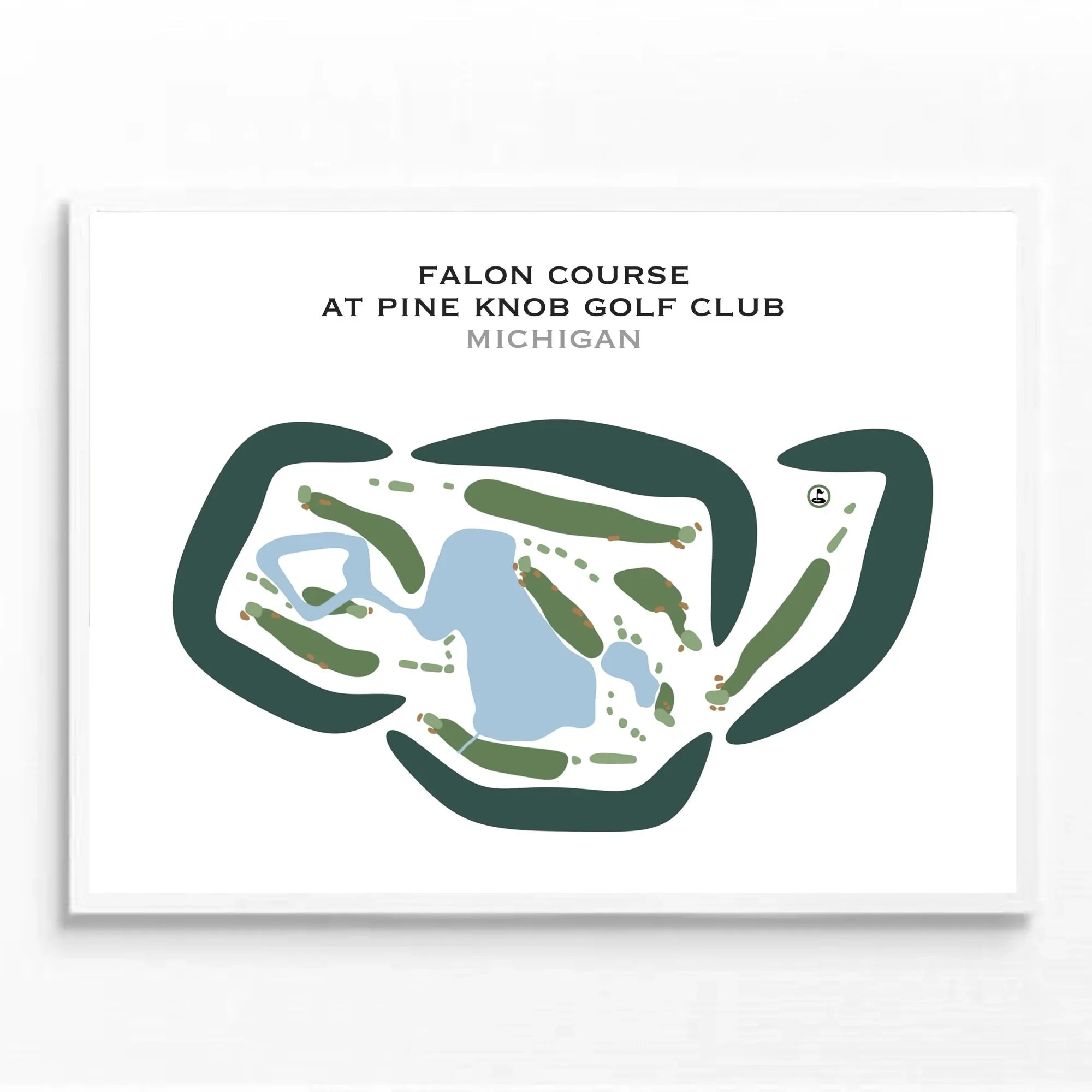 Falon Course at Pine Knob Golf Club, Clarkston, Michigan - Printed Golf Courses