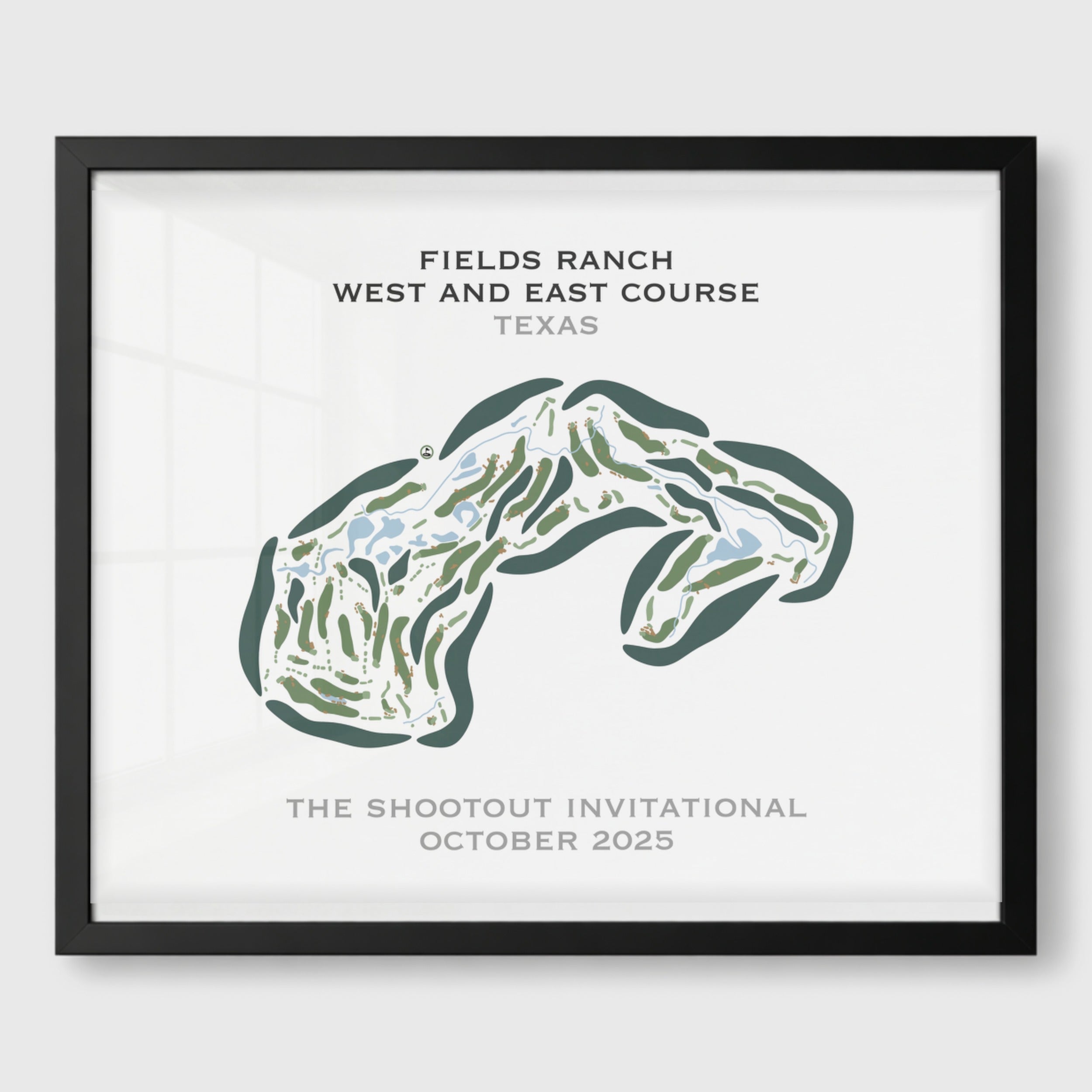 Fields Ranch, West & East Golf Courses, Texas - Printed Golf Course