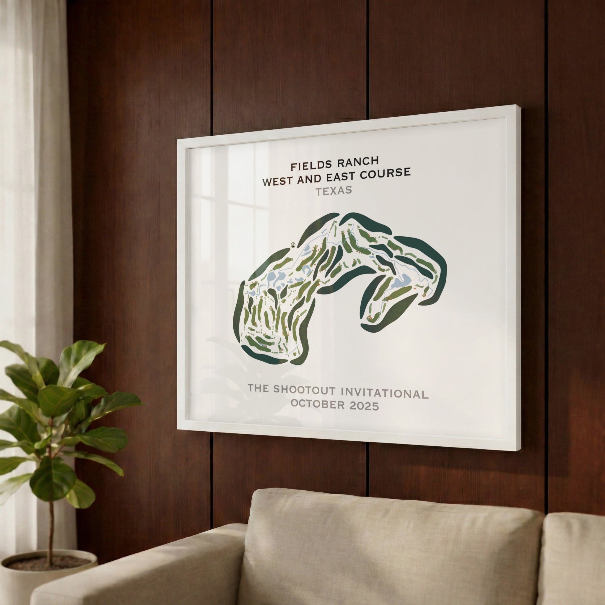 Fields Ranch, West & East Golf Courses, Texas - Printed Golf Course
