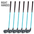 PGA TOUR® FIRST TEE Set of 6 Blue Right Handed Irons by Golfgen® For Players 4'7" Up to 5'2"