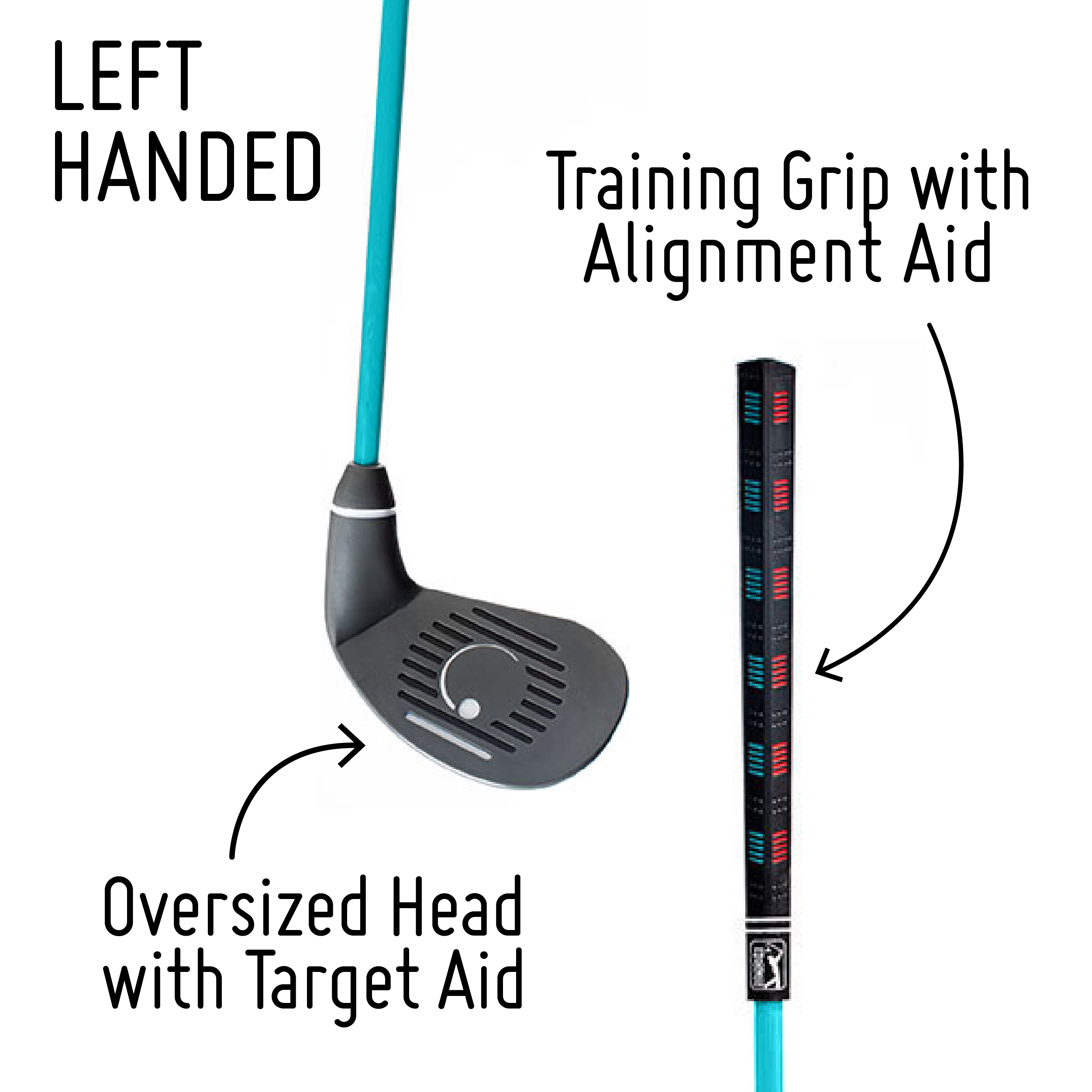 PGA TOUR® FIRST TEE Set of 6 Blue Left Handed Irons by Golfgen® For Players 4'7" Up to 5'2"