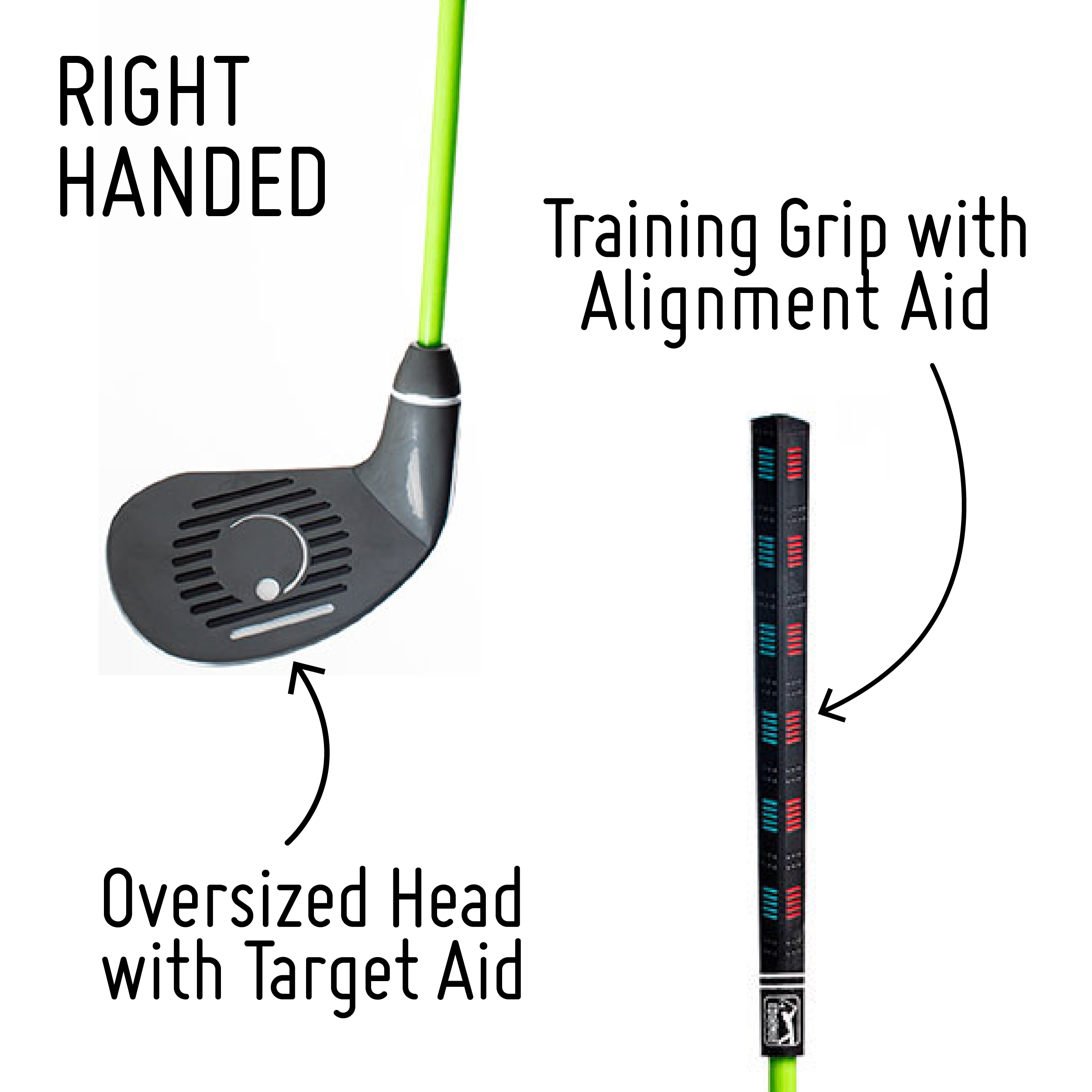 PGA TOUR FIRST TEE Set of 6 Green Right Handed Irons by Golfgen® For Players 3'9" Up to 4'7"