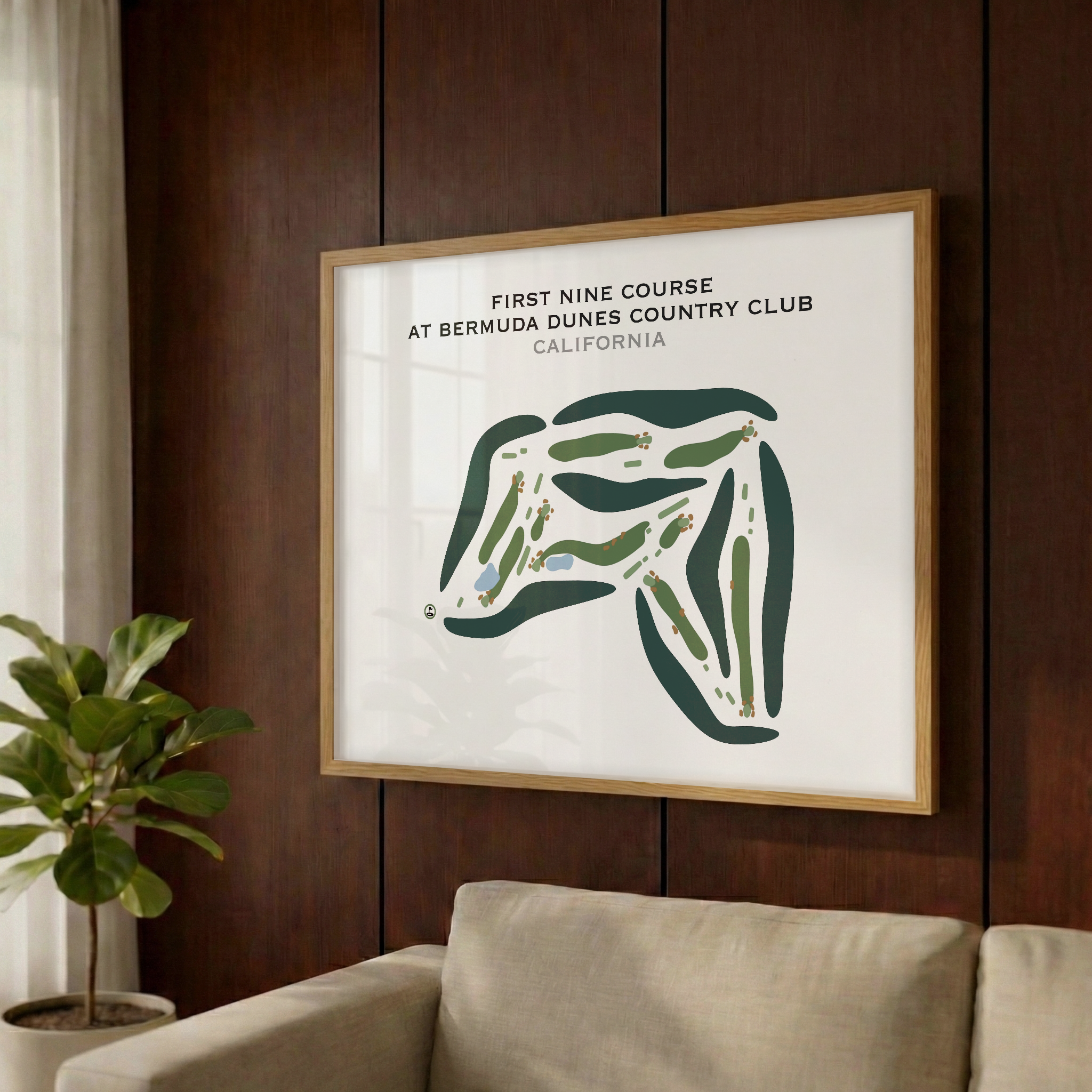 First Nine Course at Bermuda Dunes Country Club, California - Printed Golf Courses