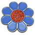 Hippie Flower Blue & Red Crystal Ball Marker & Hat Clip by ReadyGOLF